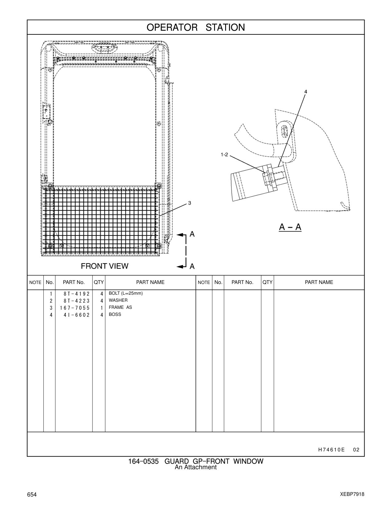 167-7055 FRAME AS CAT parts manual diagram