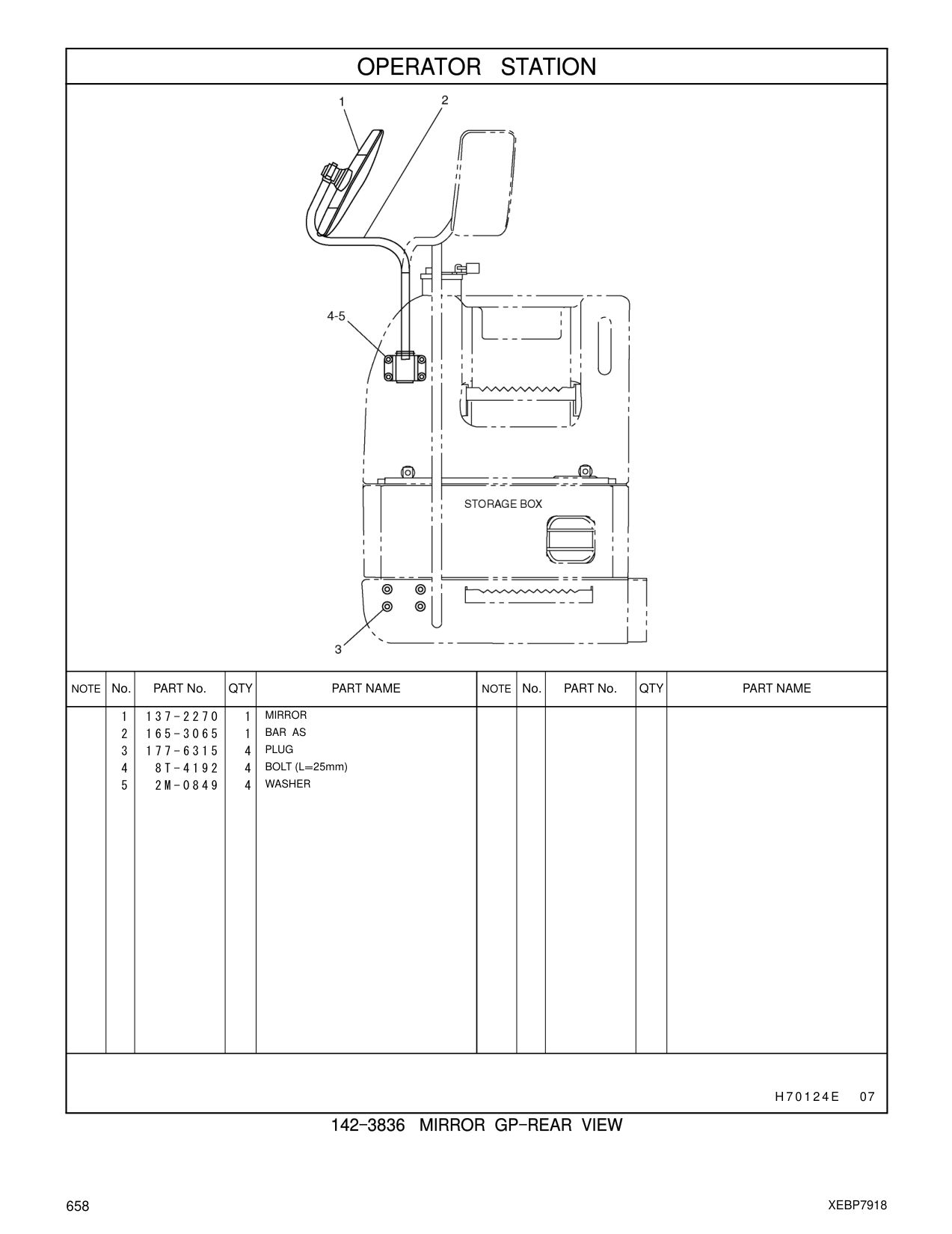 137-2270 MIRROR CAT parts manual diagram