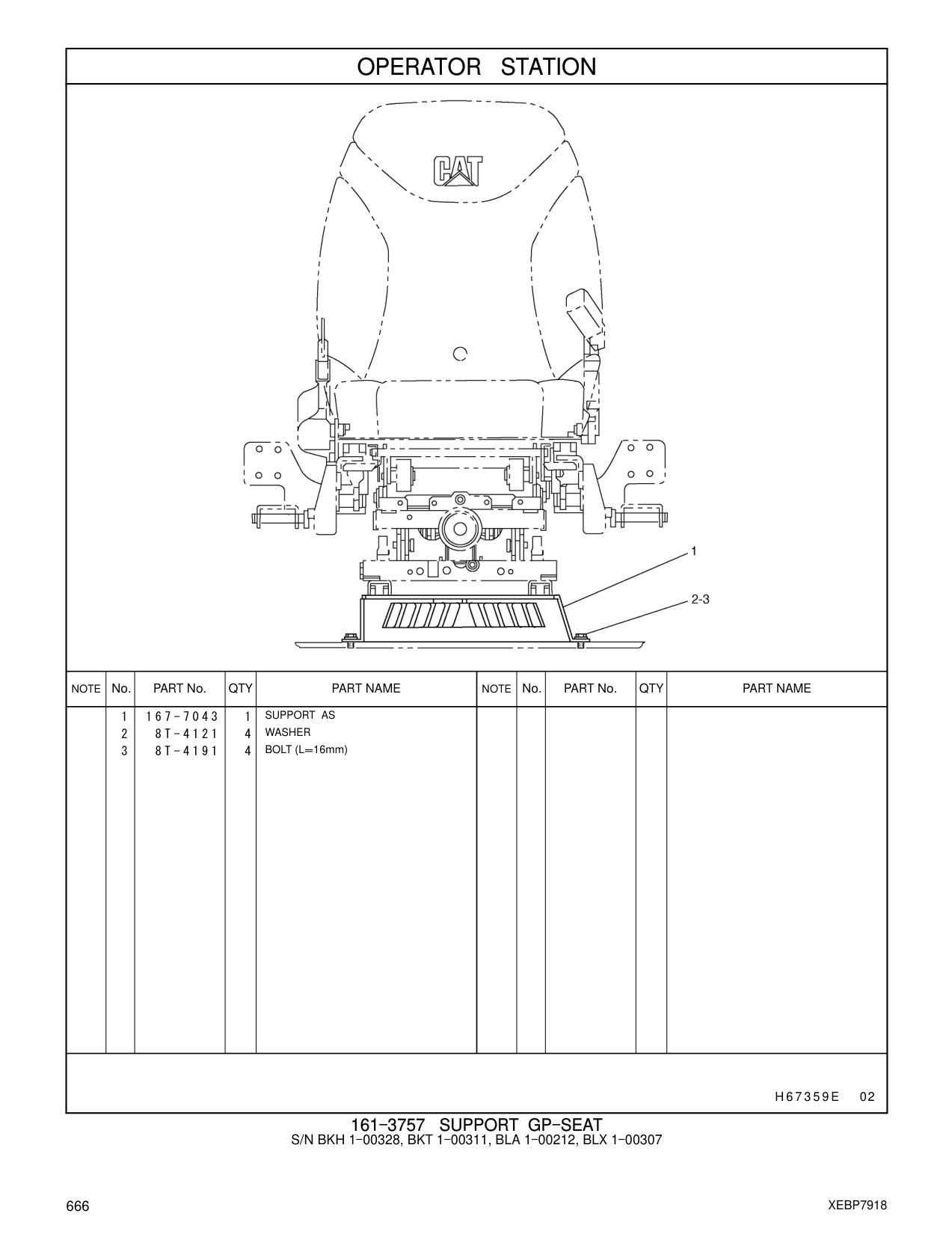 167-7043 SUPPORT AS CAT parts manual diagram