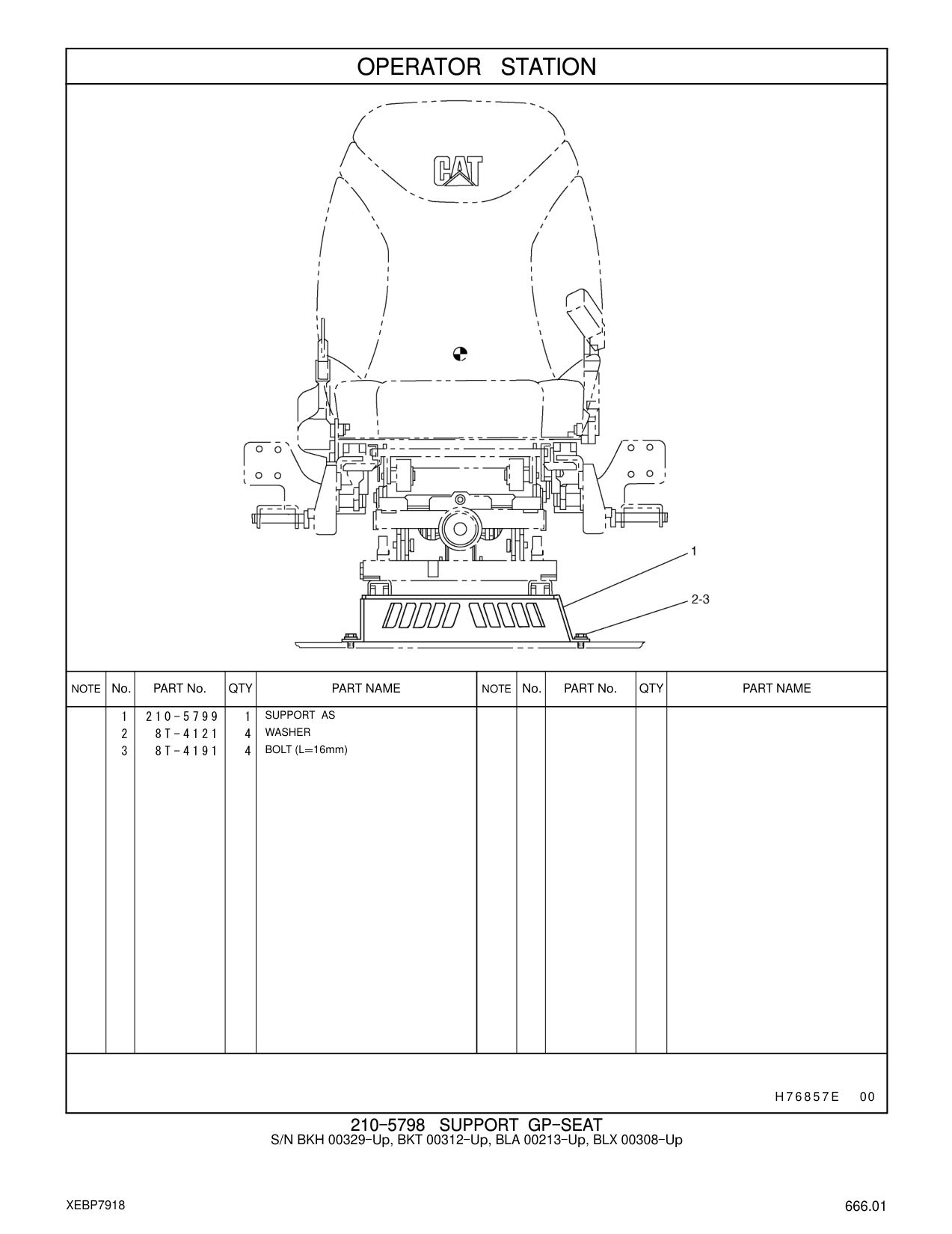 210-5799 SUPPORT AS CAT parts manual diagram