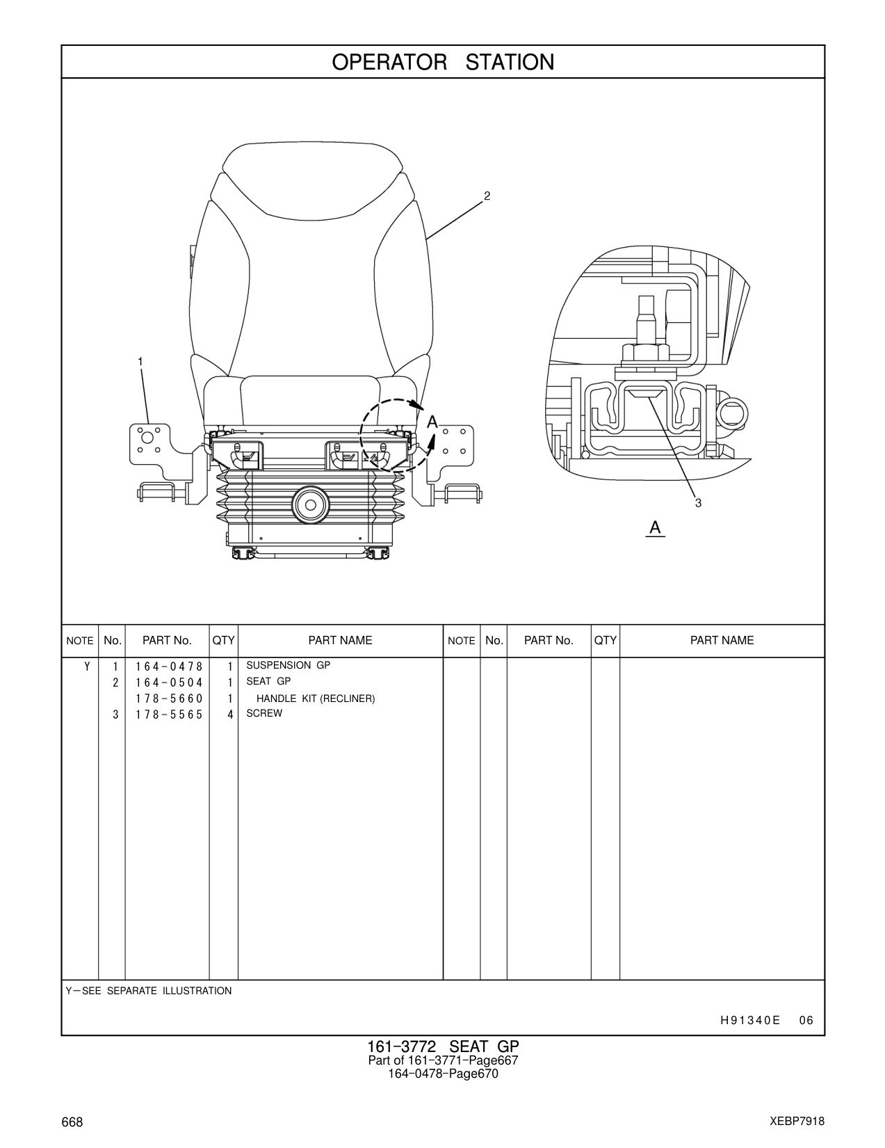 164-0504 SEAT GP CAT parts manual diagram