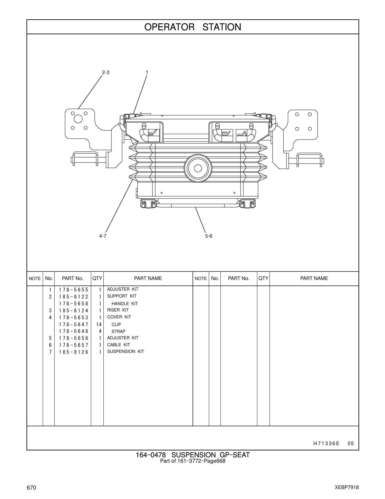 185-8122 SUPPORT KIT CAT parts manual diagram