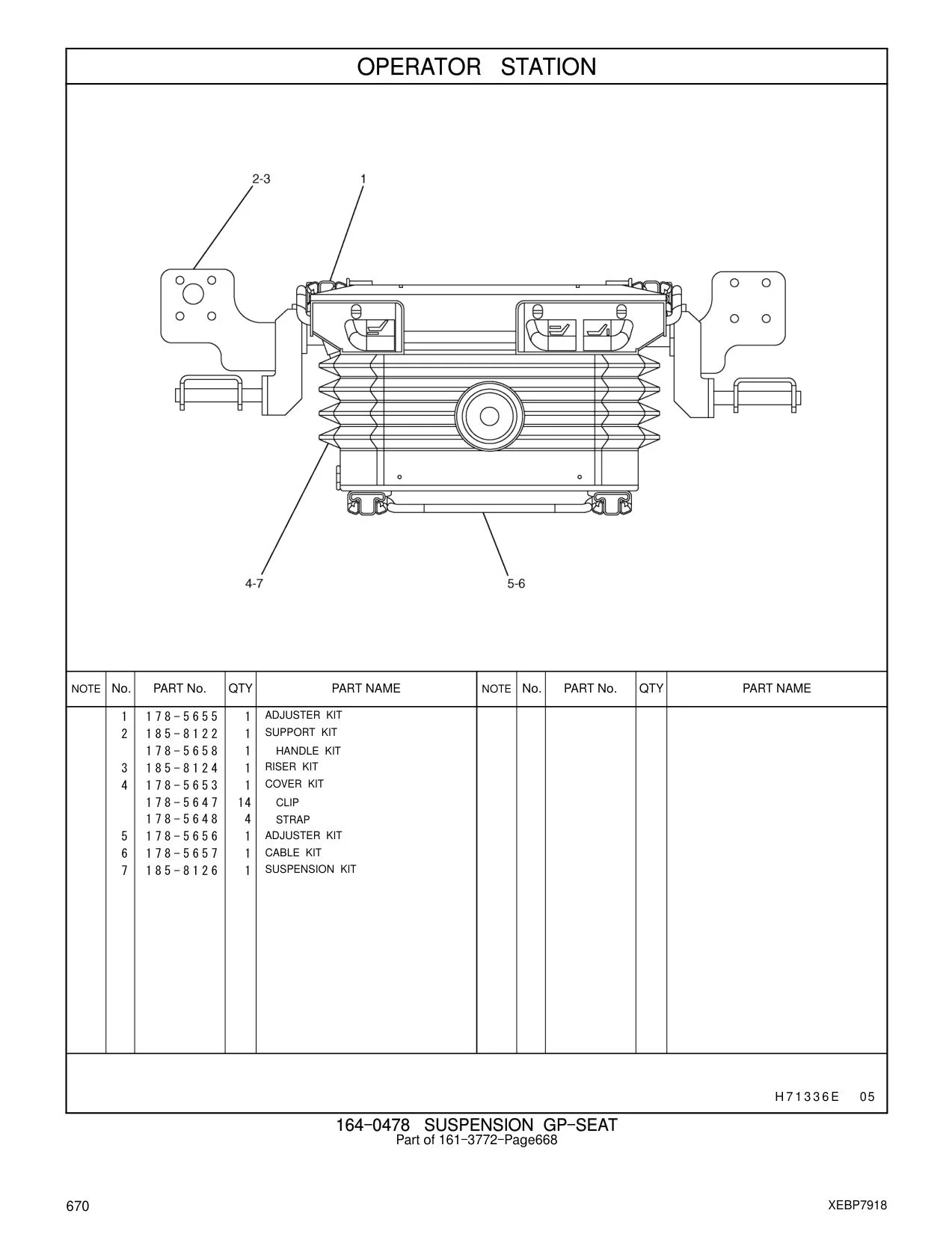 185-8124 RISER KIT CAT parts manual diagram