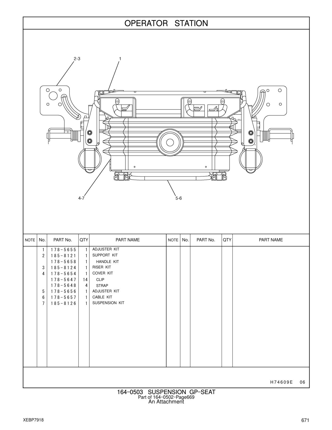 185-8121 SUPPORT KIT CAT parts manual diagram