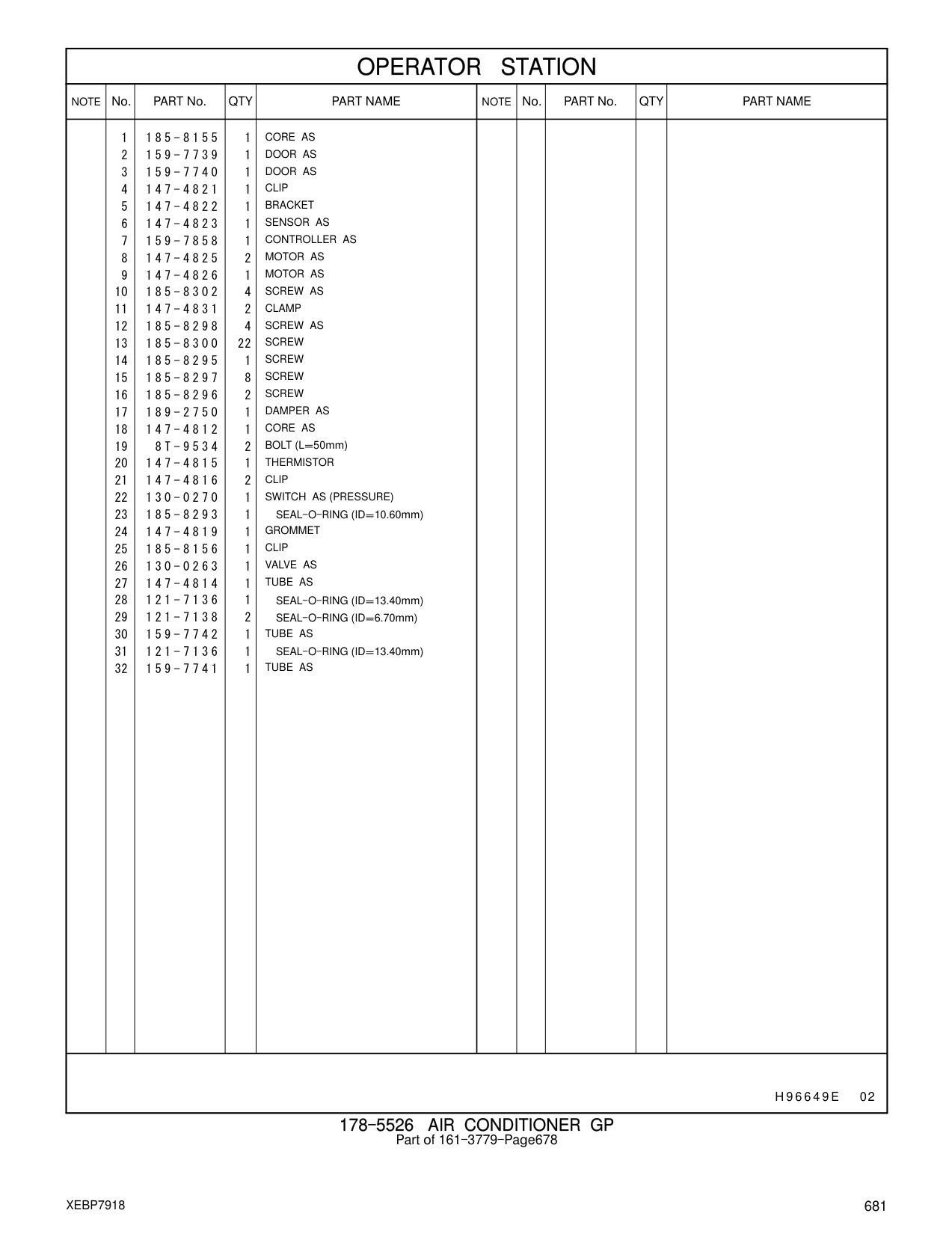 8T-9534 BOLT (L=50mm) CAT parts manual diagram