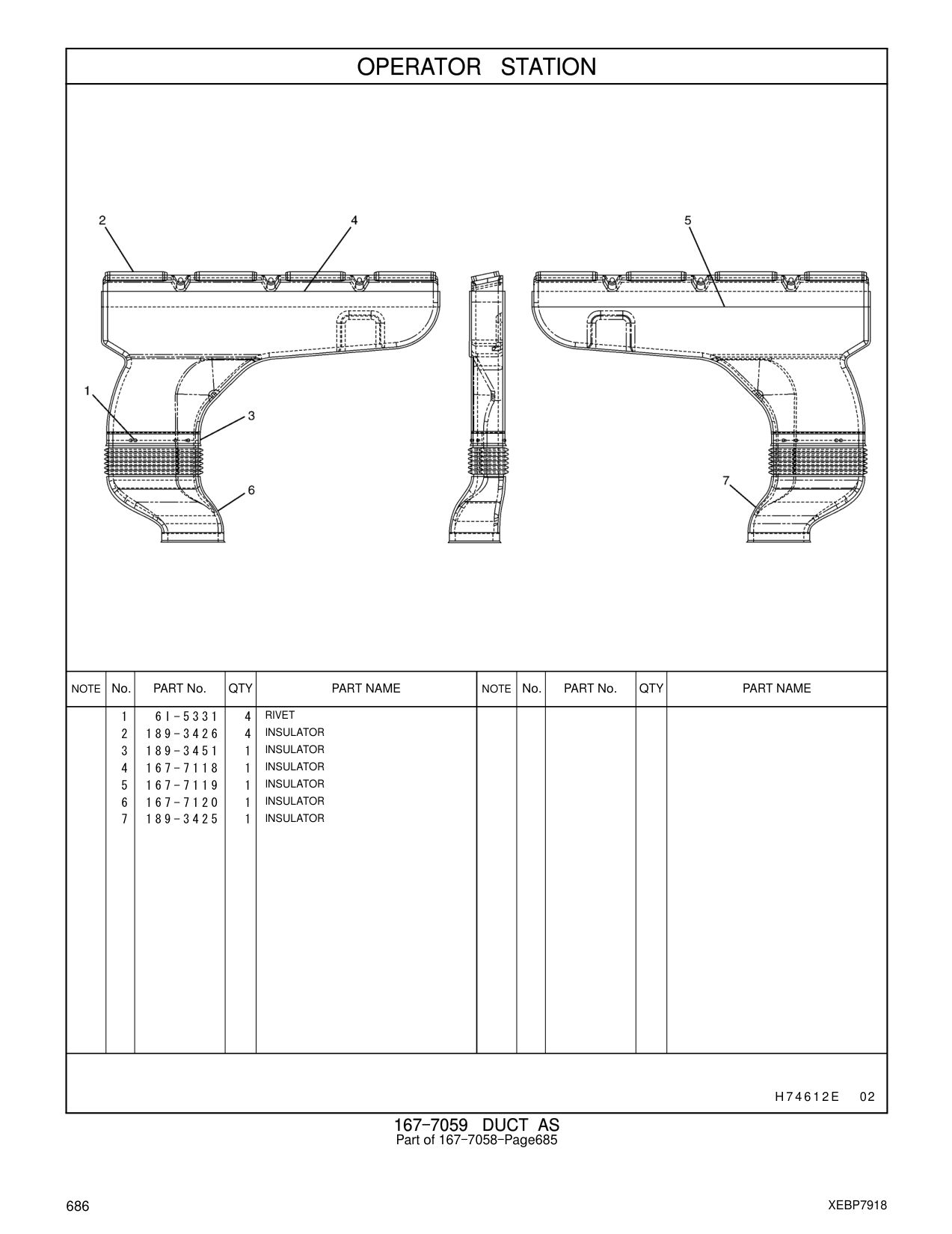 167-7120 INSULATOR CAT parts manual diagram