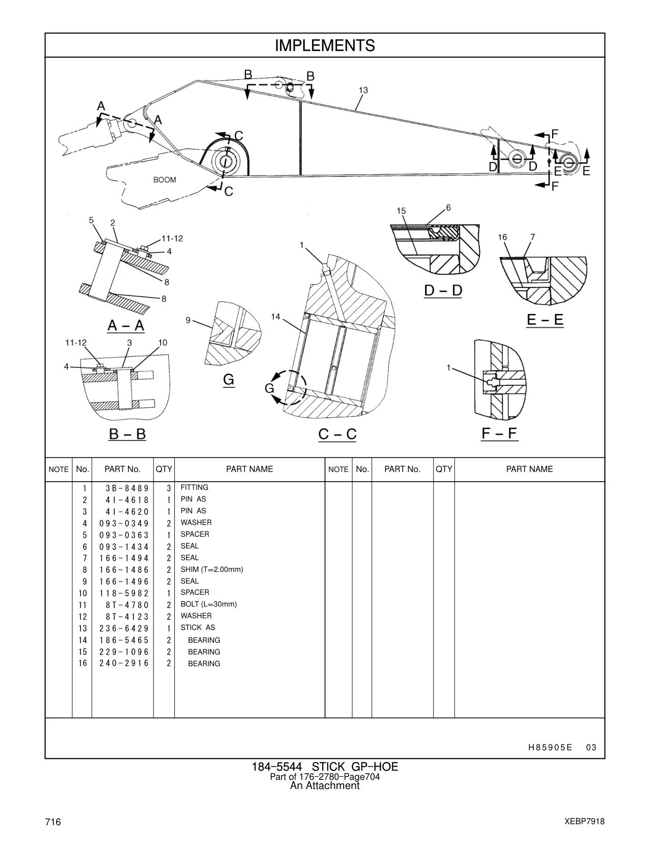 236-6429 STICK AS CAT parts manual diagram