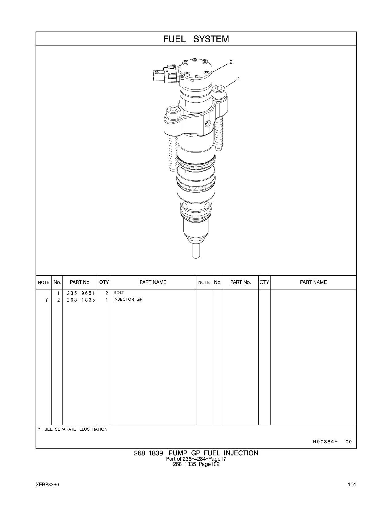 268-1835 INJECTOR GP CAT parts manual diagram