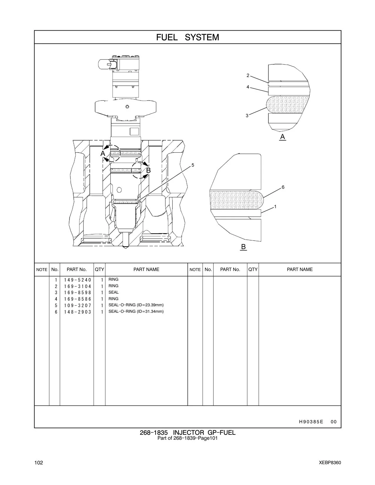 169-8598 SEAL-O-RING CAT parts manual diagram