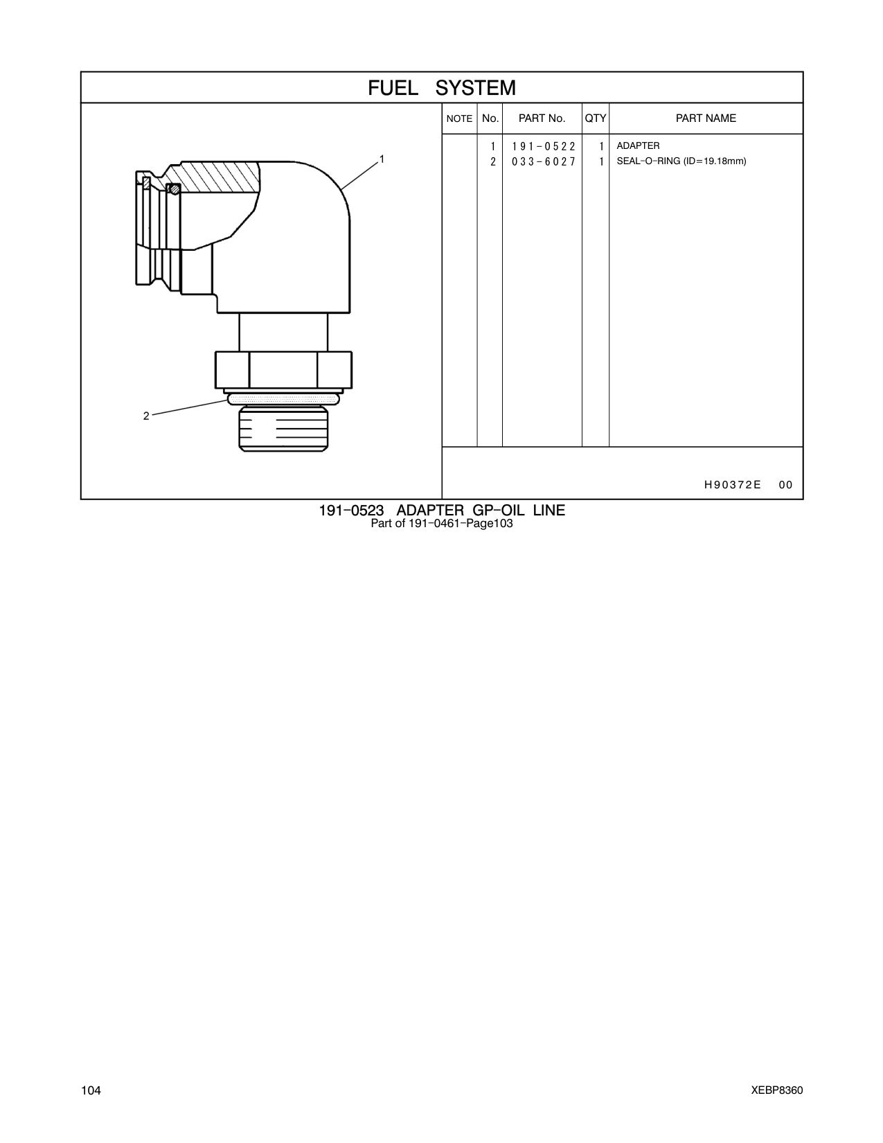 191-0522 ADAPTER CAT parts manual diagram