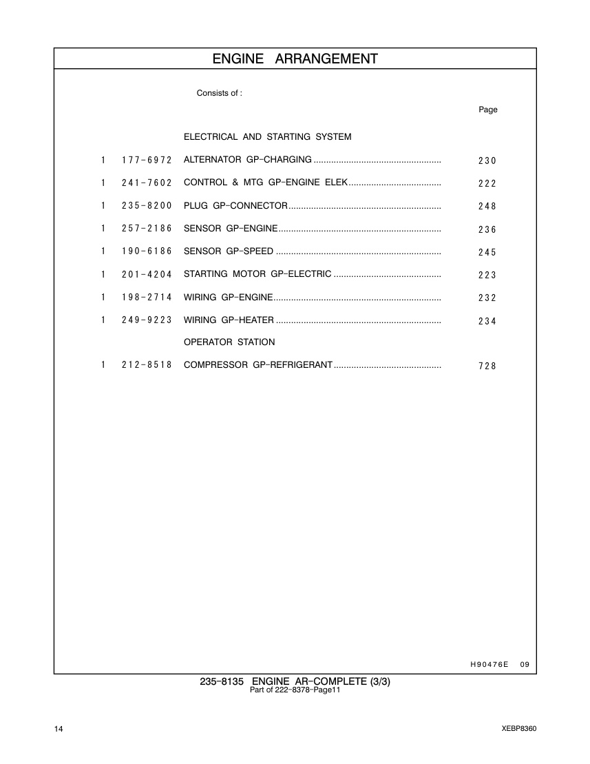 241-7602 CONTROL & MTG GP-ENGINE ELEK CAT parts manual diagram
