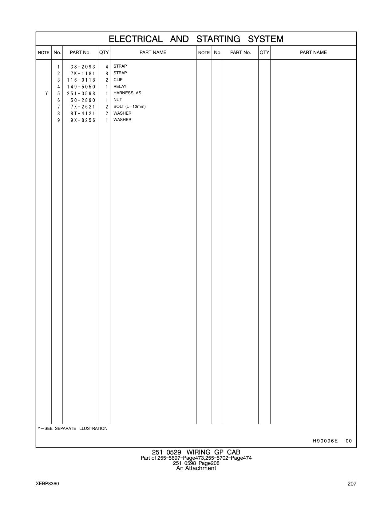 251-0598 HARNESS AS CAT parts manual diagram