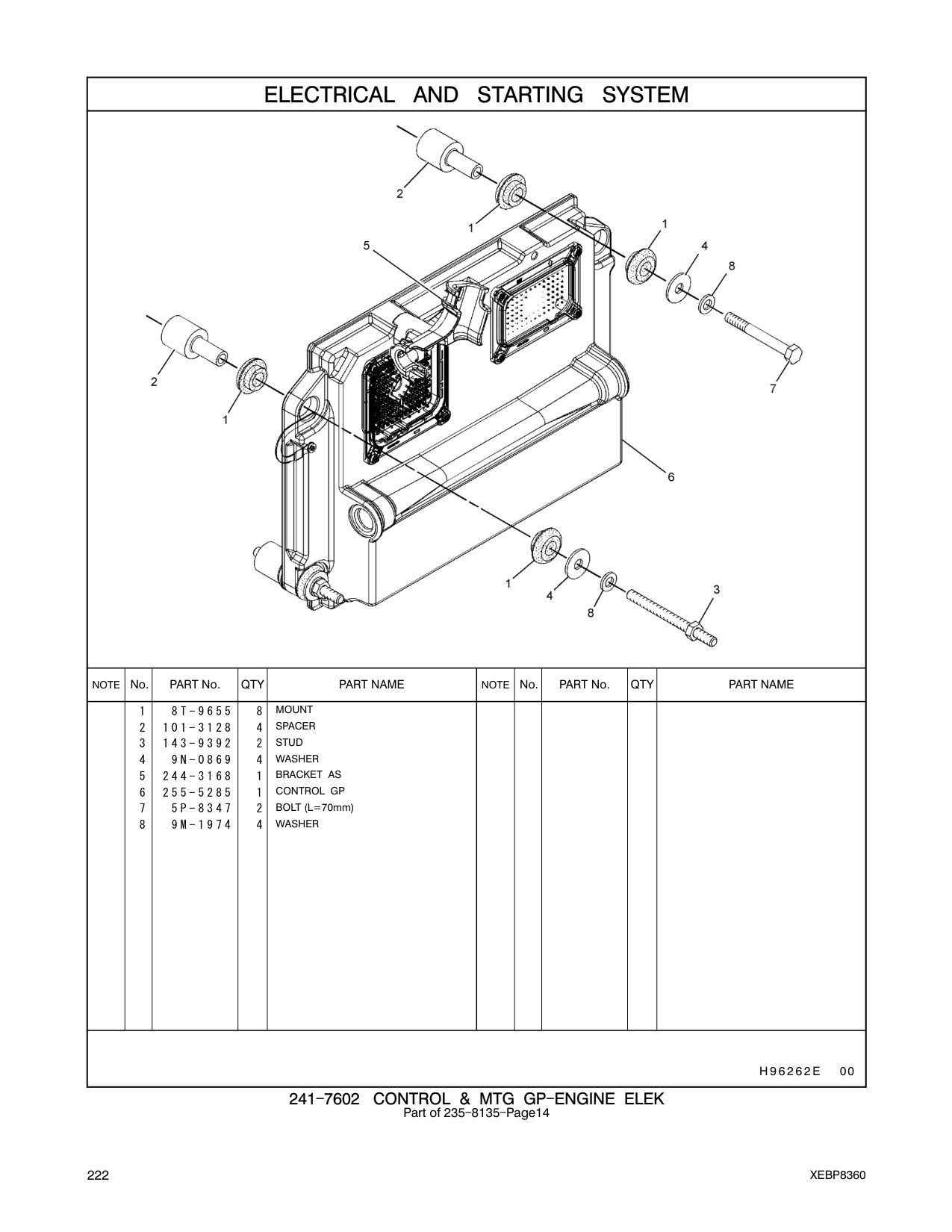 244-3168 BRACKET AS CAT parts manual diagram