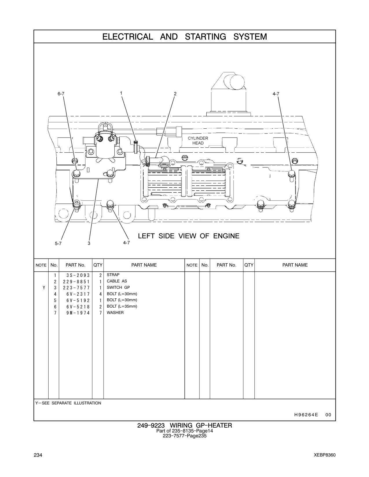 223-7577 SWITCH GP CAT parts manual diagram