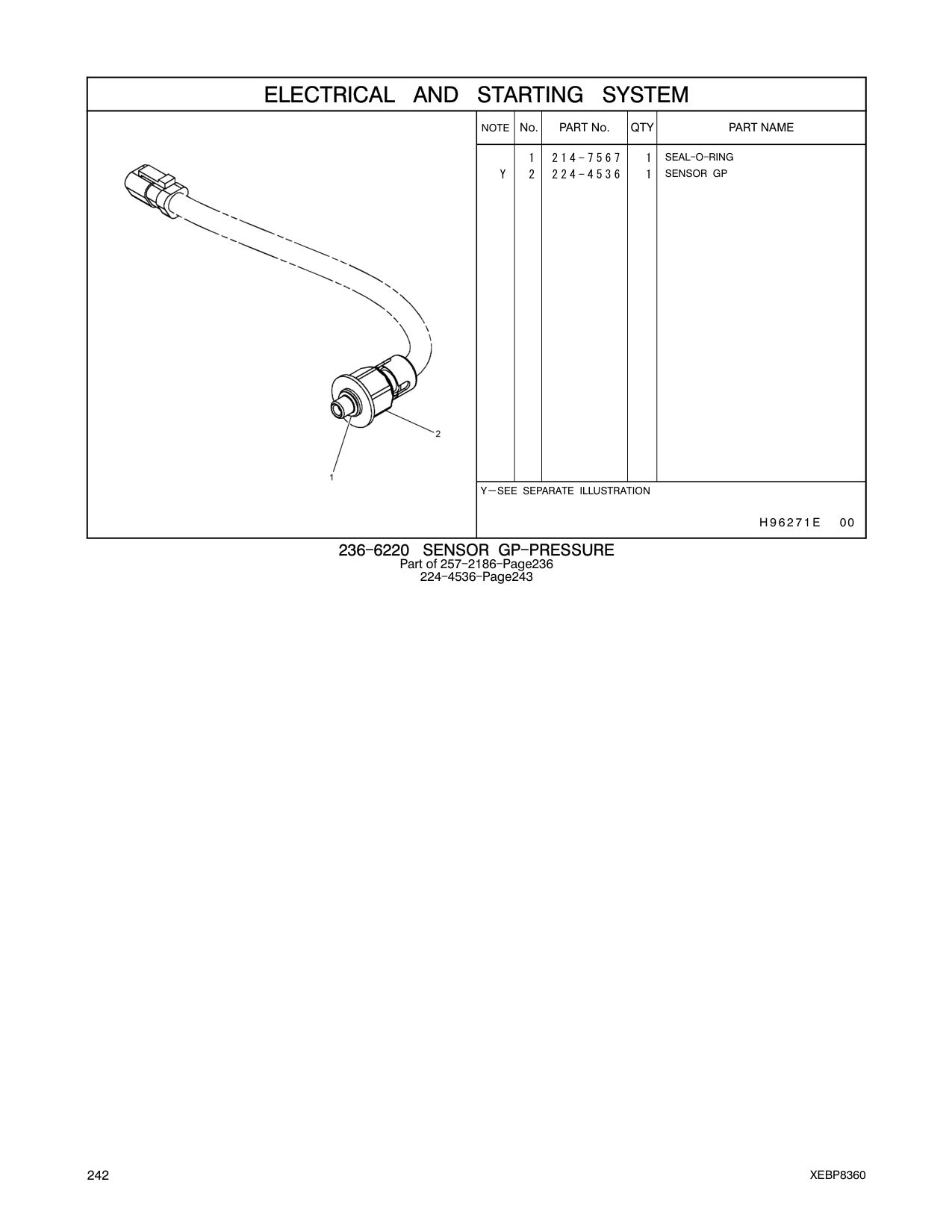 214-7567 SEAL-O-RING CAT parts manual diagram