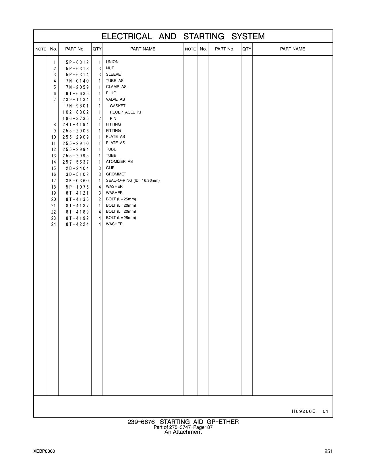 255-2995 TUBE CAT parts manual diagram