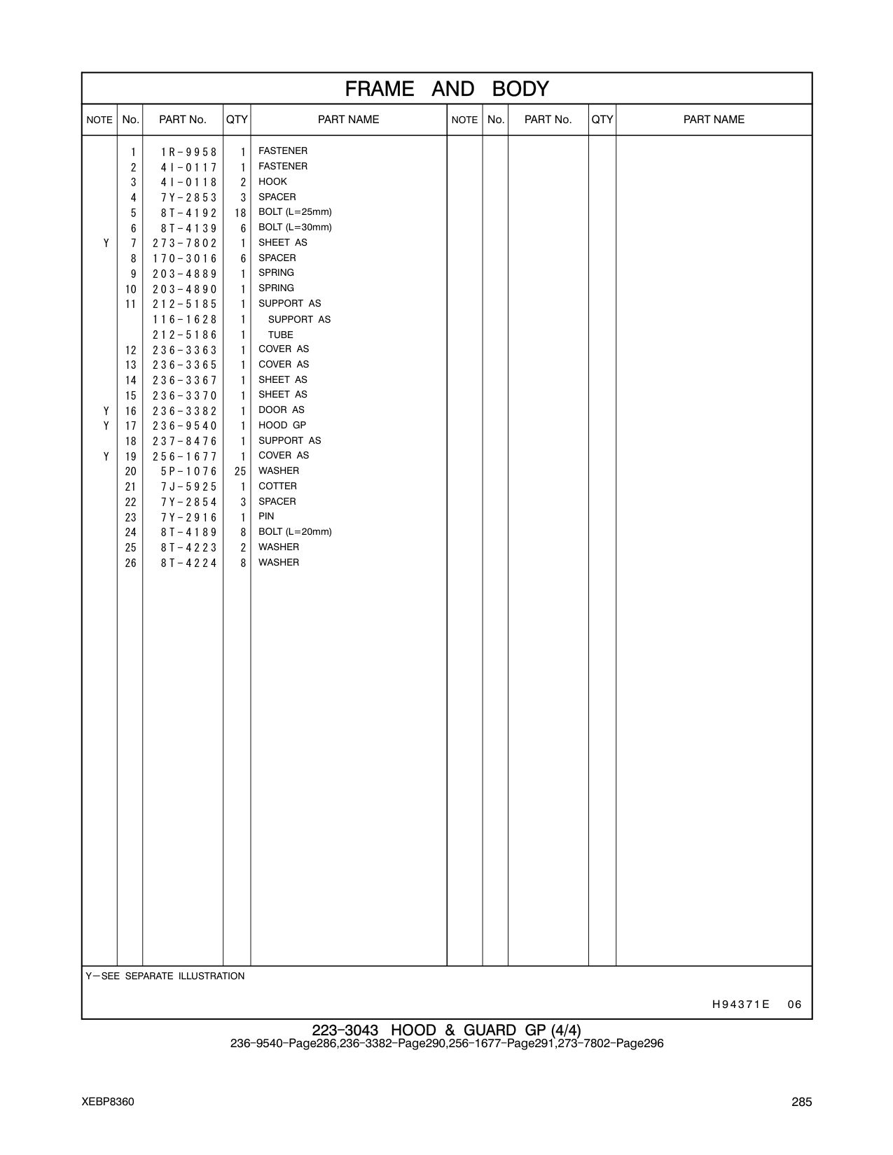 237-8476 SUPPORT AS CAT parts manual diagram