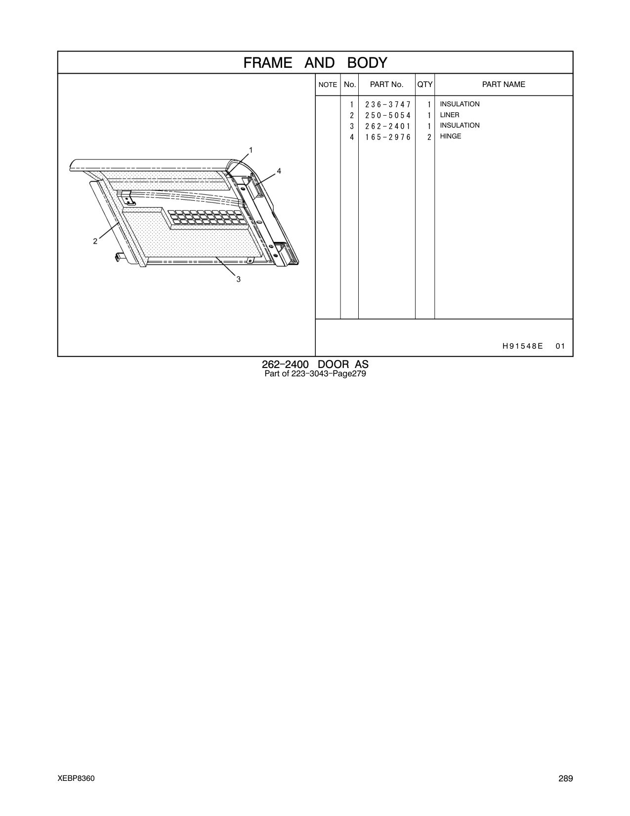 236-3747 INSULATION CAT parts manual diagram