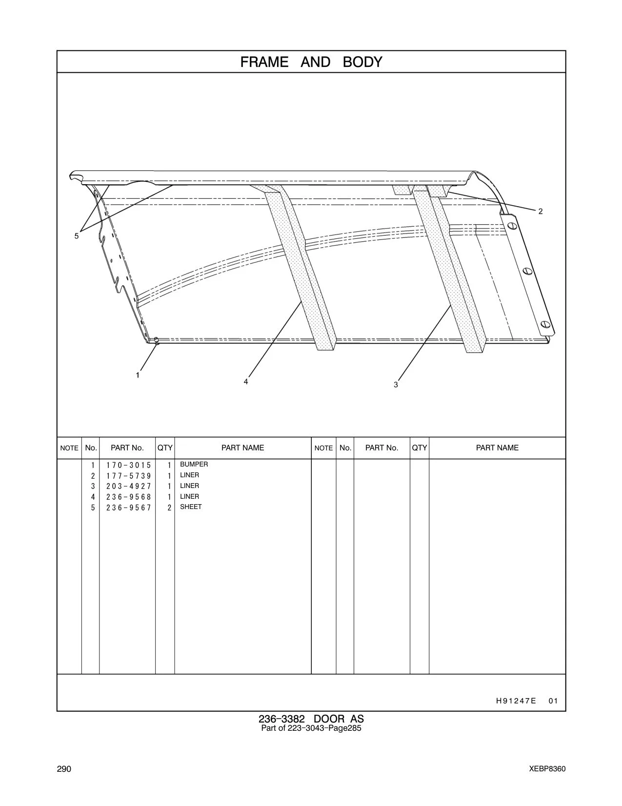 236-9567 SHEET CAT parts manual diagram