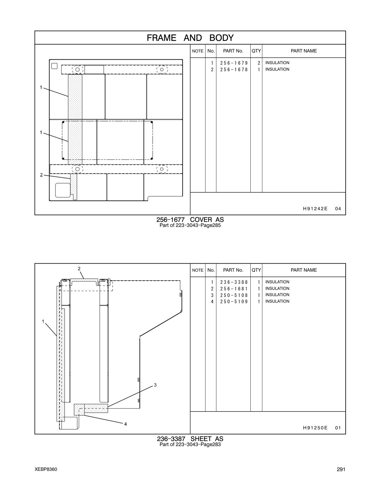 250-5109 INSULATION CAT parts manual diagram