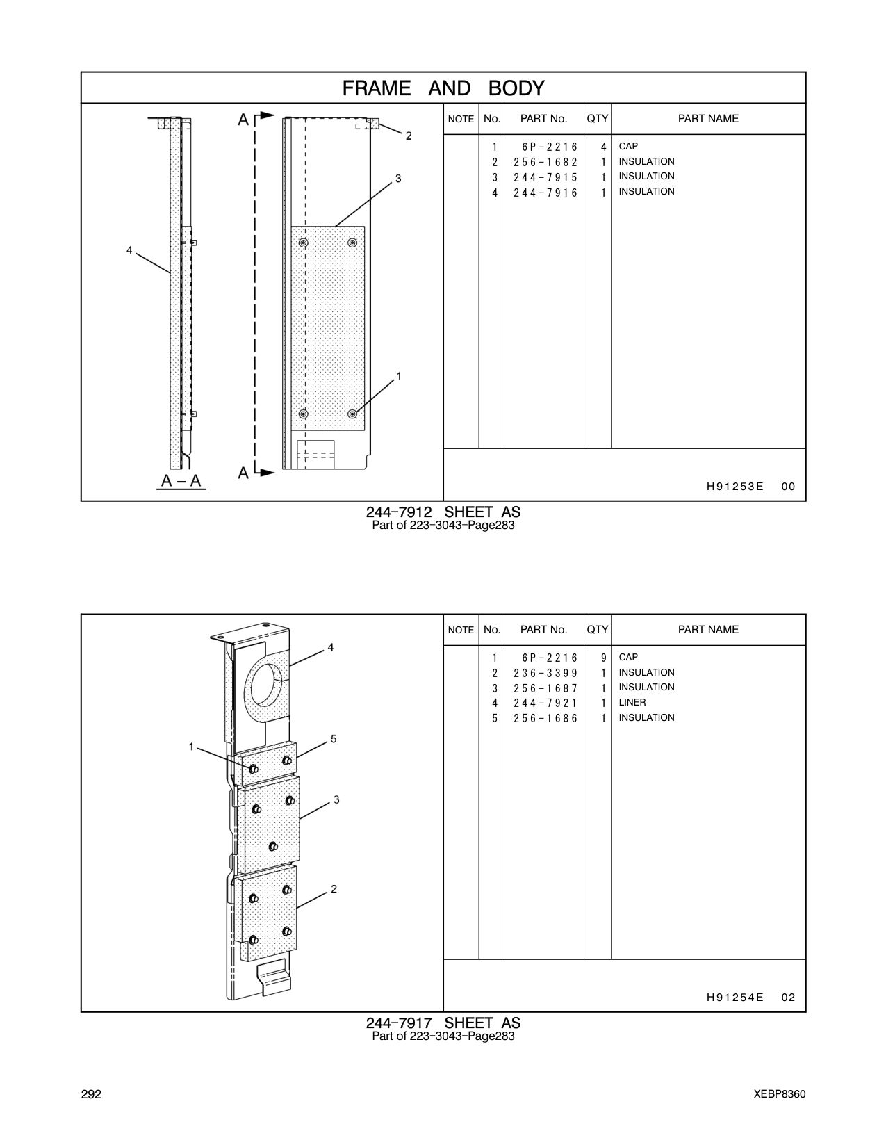256-1682 INSULATION CAT parts manual diagram