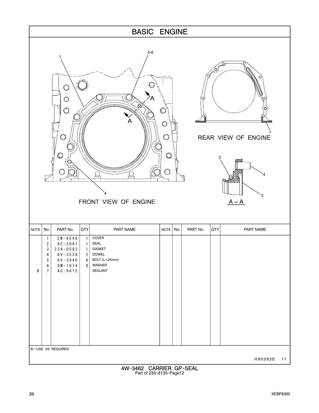 4C-9612 SEALANT-SILICONE CAT parts manual diagram