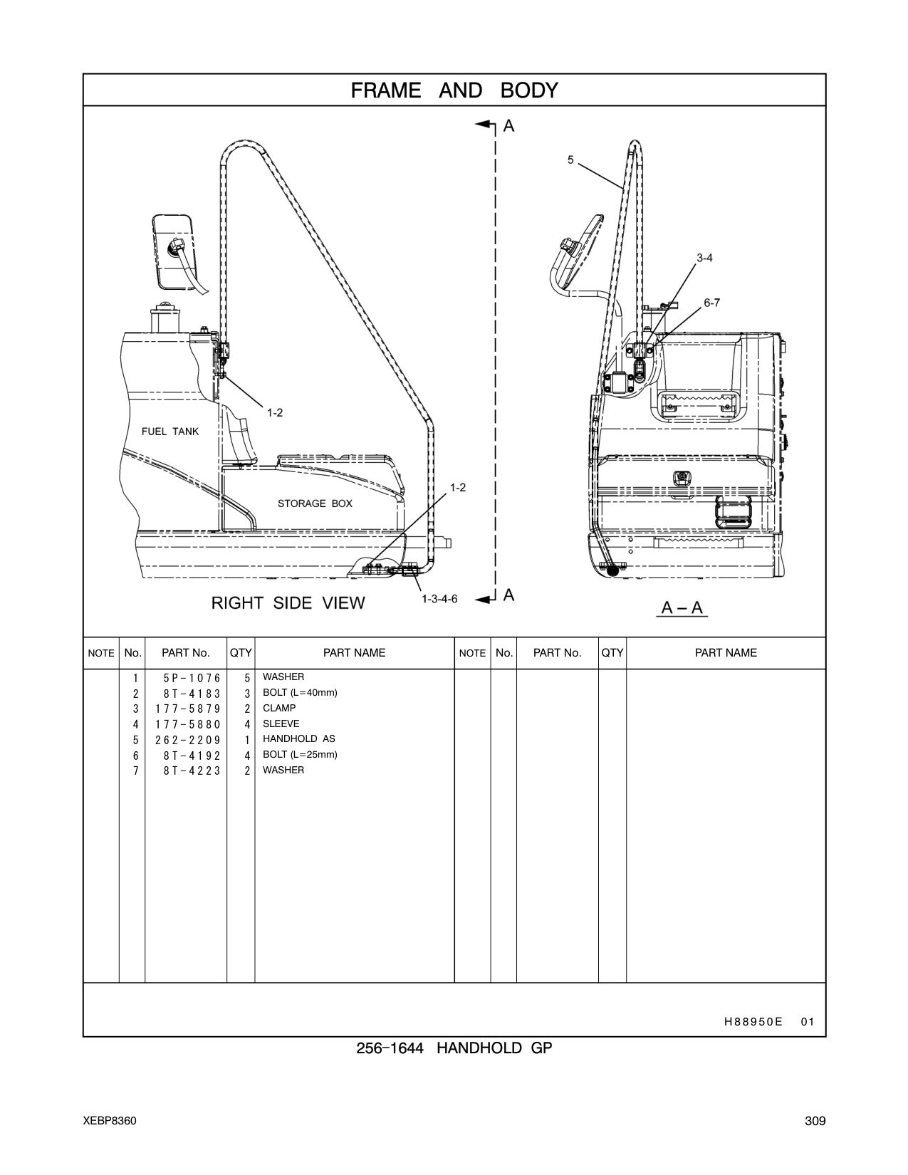 262-2209 HANDHOLD AS CAT parts manual diagram