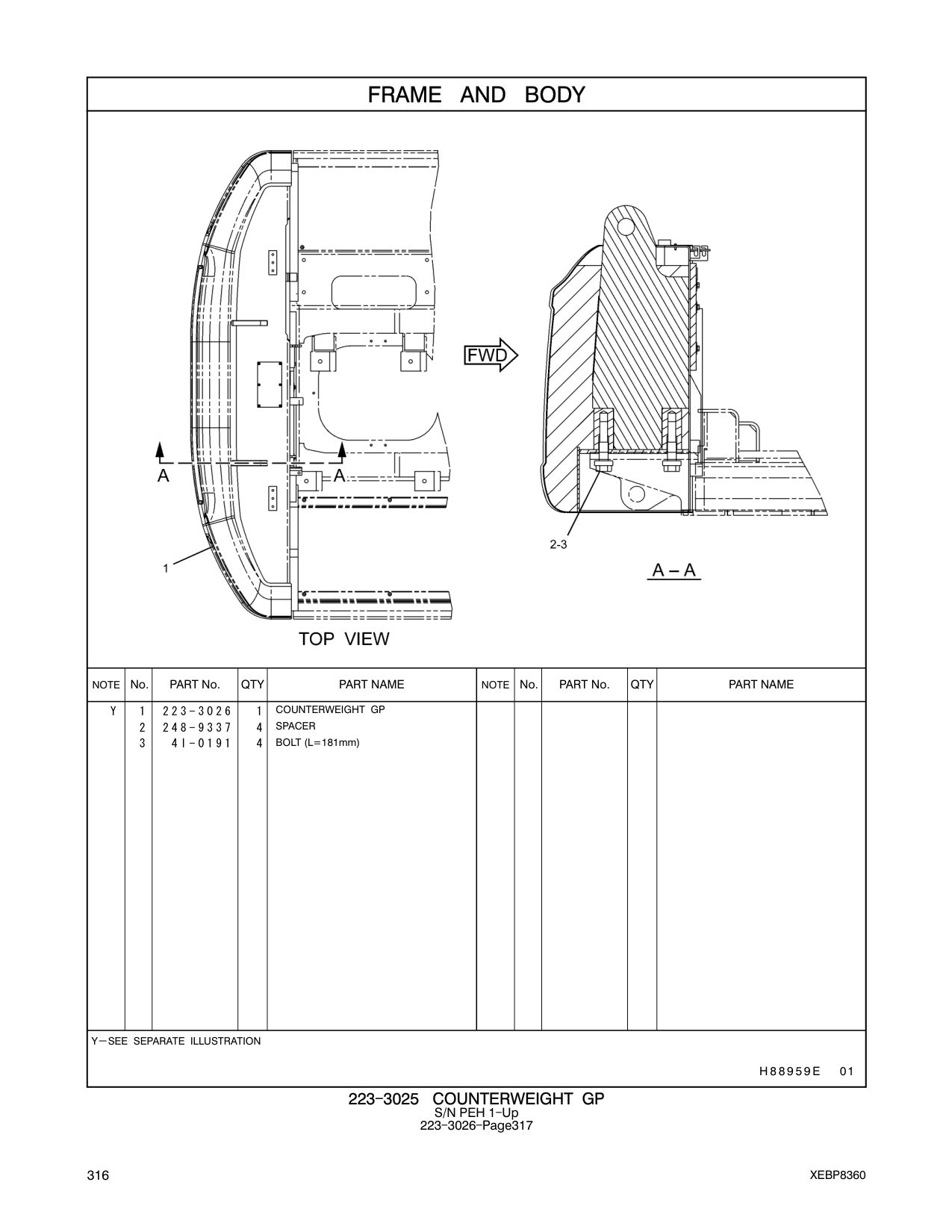 223-3026 - COUNTERWEIGHT GP