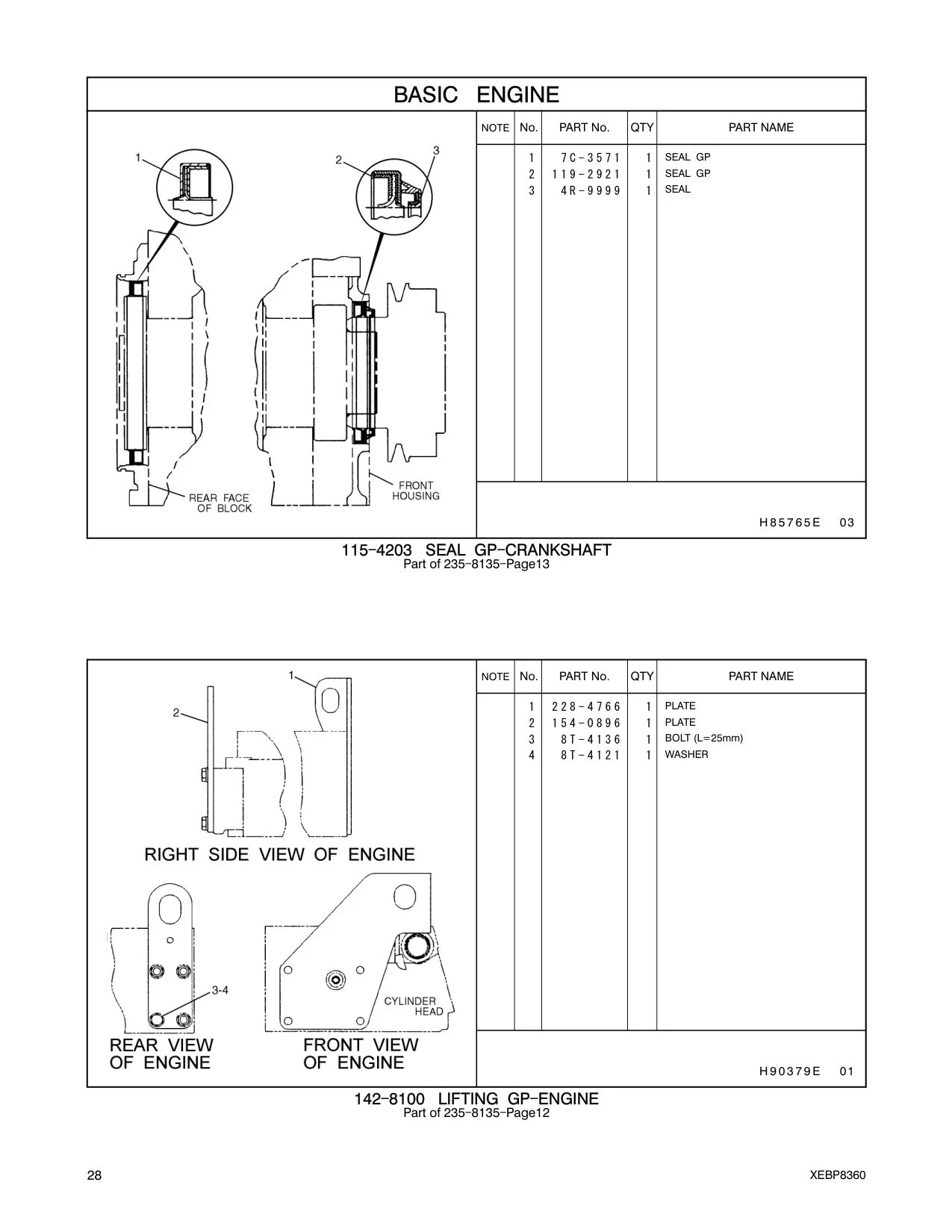 228-4766 PLATE-LIFTING CAT parts manual diagram