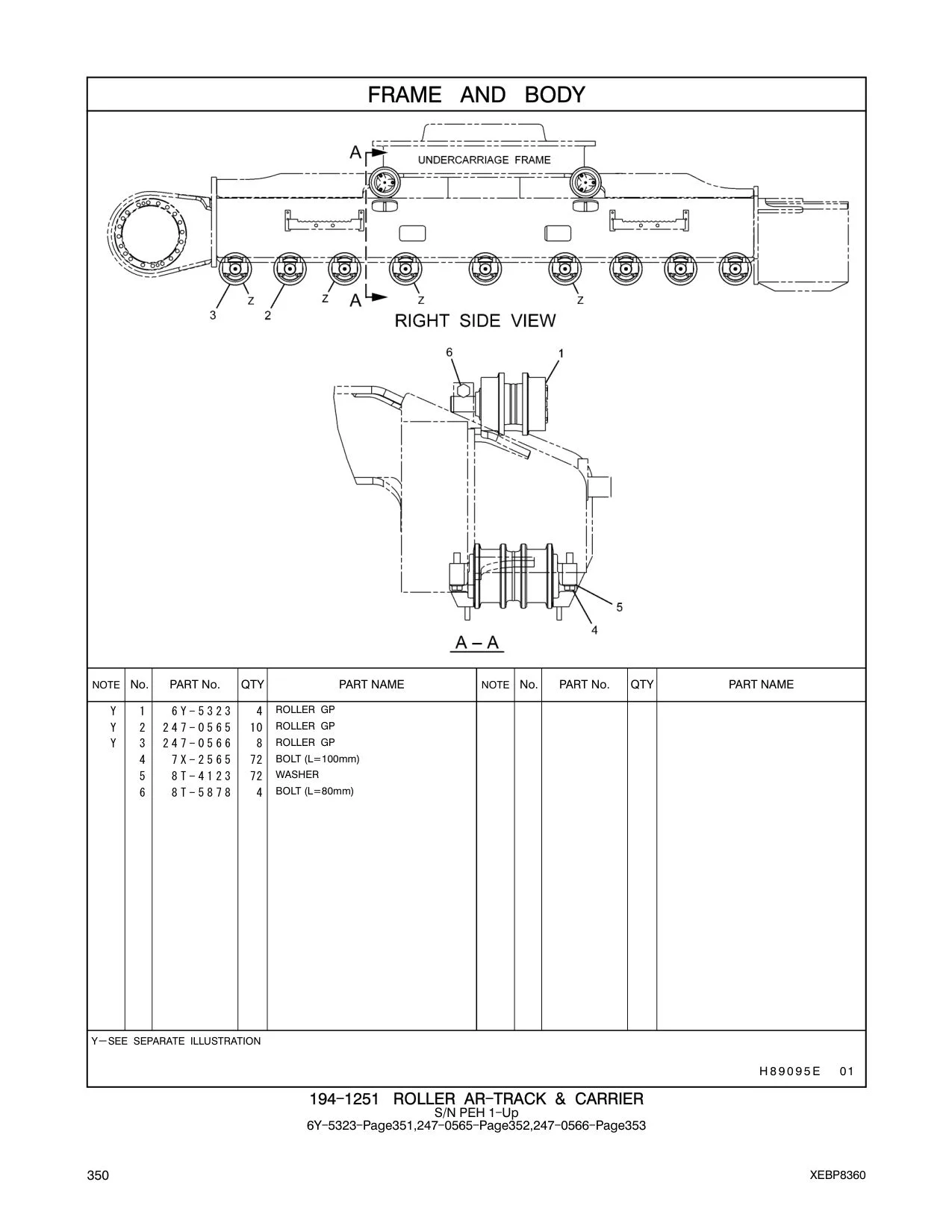 247-0566 ROLLER GP CAT parts manual diagram