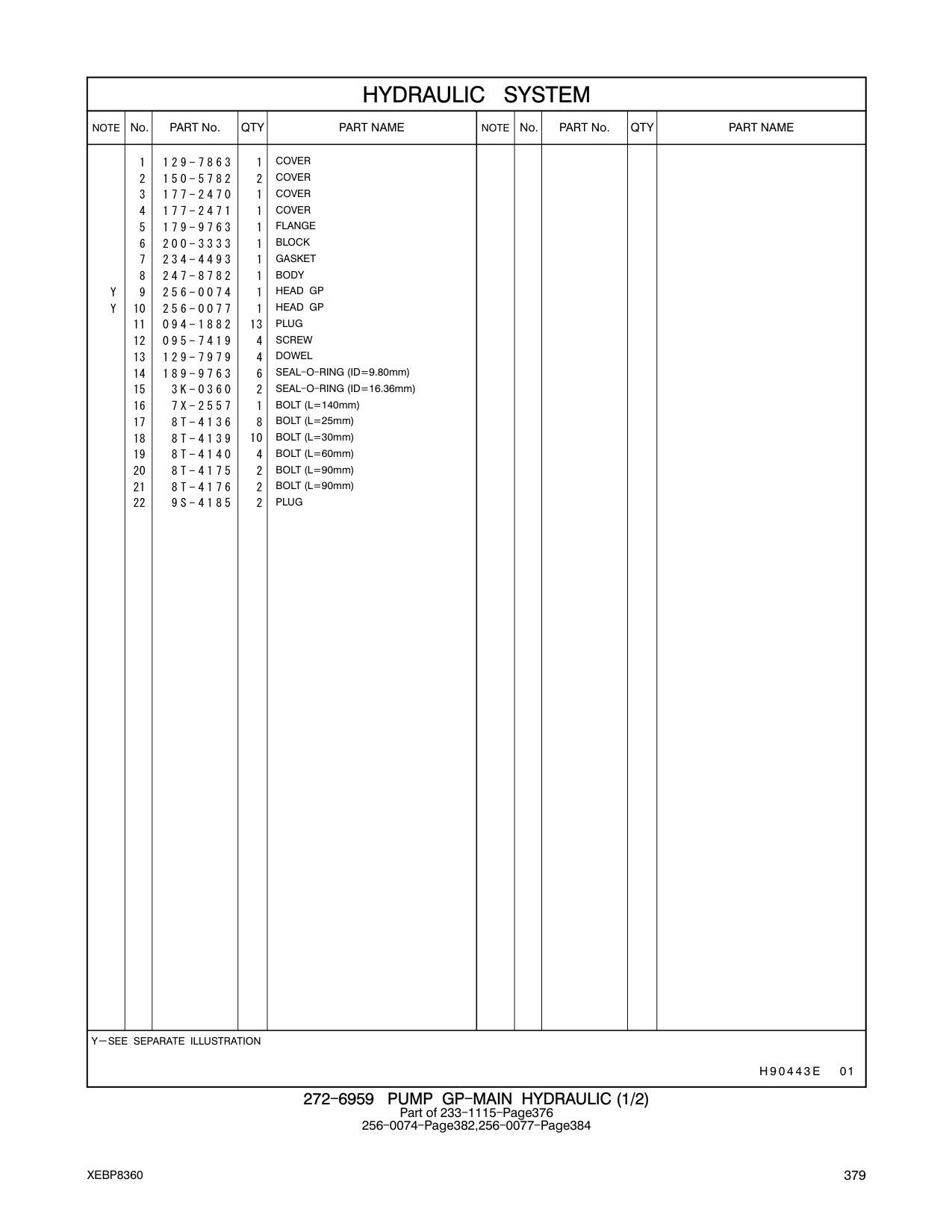 256-0077 HEAD GP CAT parts manual diagram