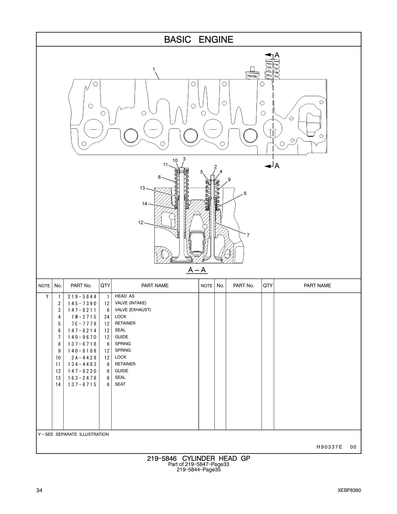 219-5844 CYLINDERHEADAS CAT parts manual diagram