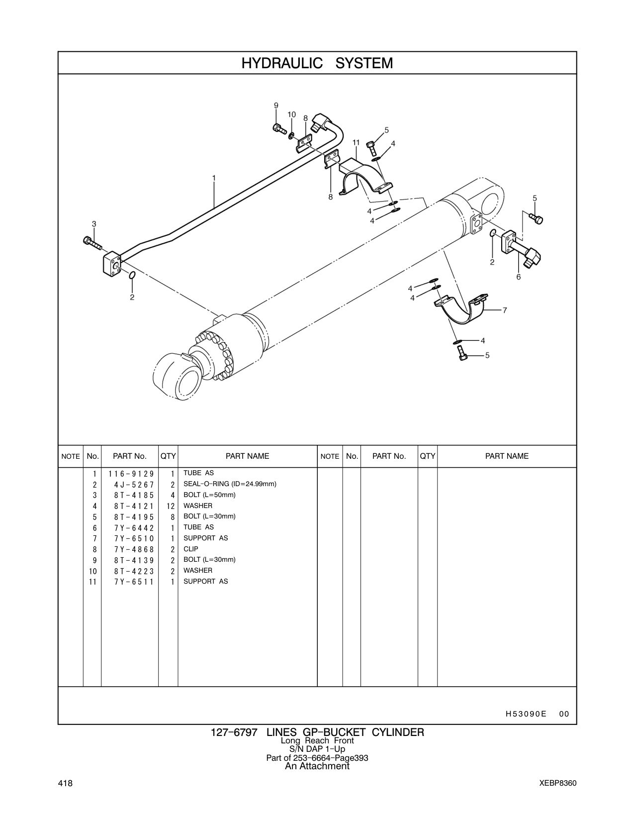 7Y-6442 TUBE AS CAT parts manual diagram