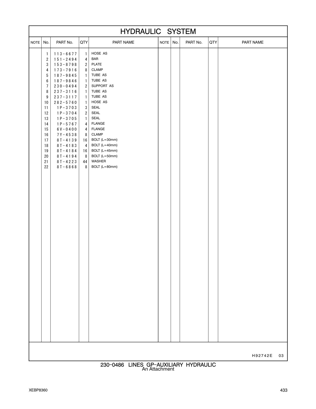 230-0494 SUPPORT AS CAT parts manual diagram