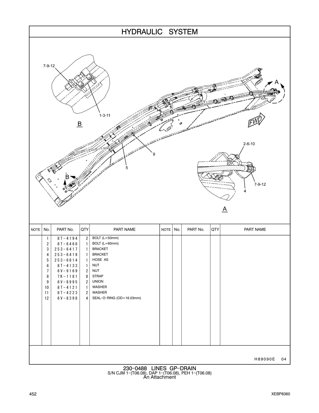 6V-8995 UNION CAT parts manual diagram