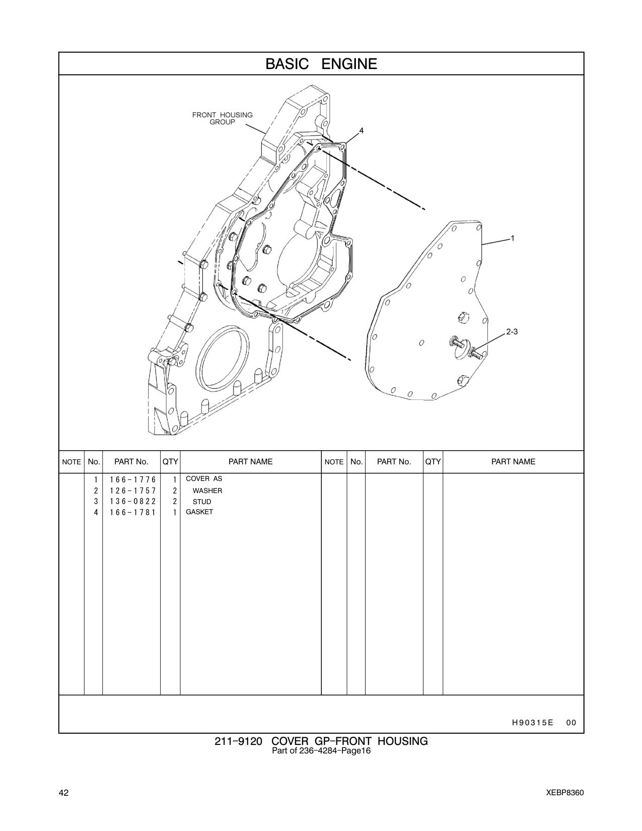166-1776 COVER AS CAT parts manual diagram