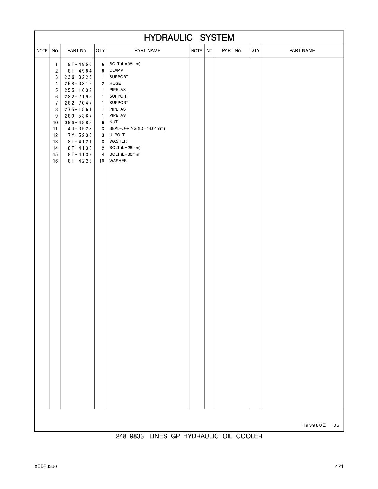 7Y-5238 U-BOLT CAT parts manual diagram