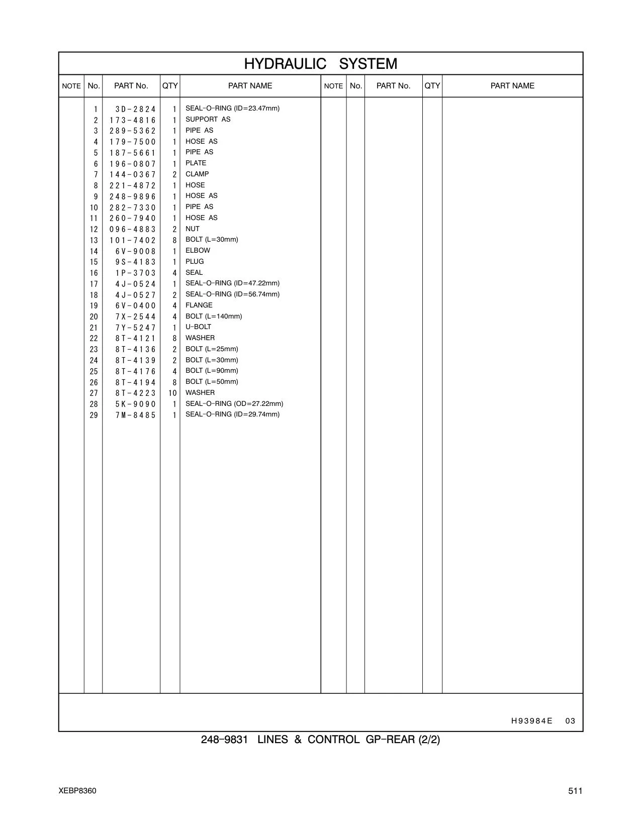 260-7940 HOSE AS CAT parts manual diagram