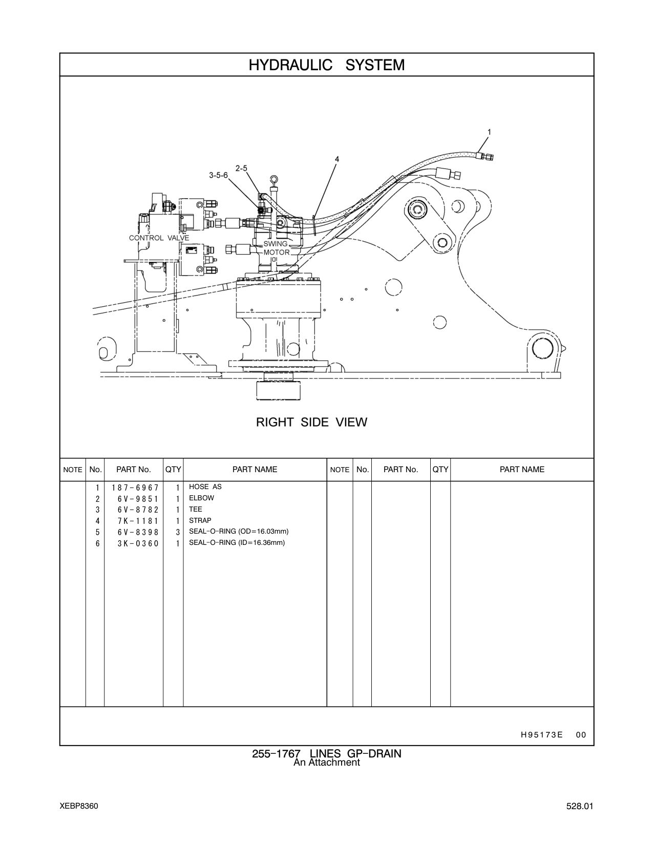 6V-8782 TEE CAT parts manual diagram
