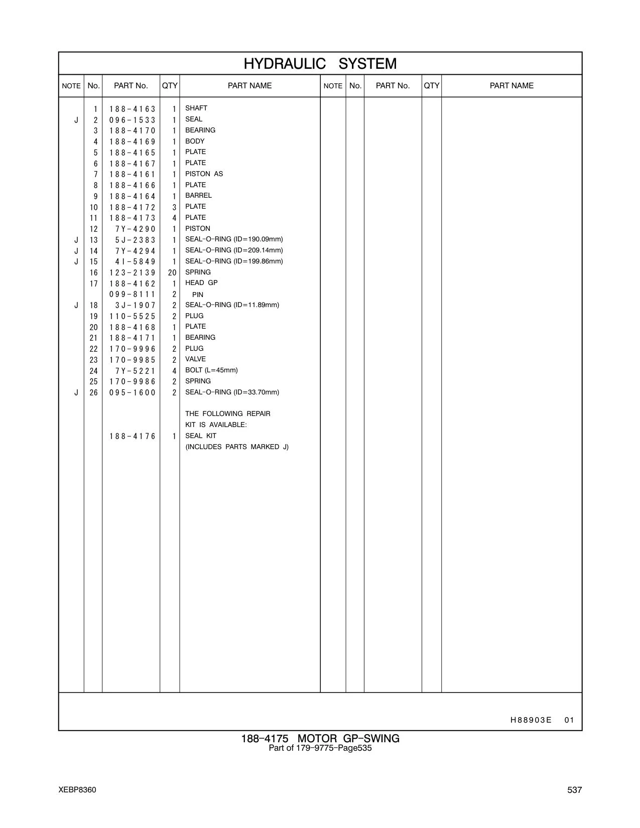 7Y-4290 PISTON CAT parts manual diagram