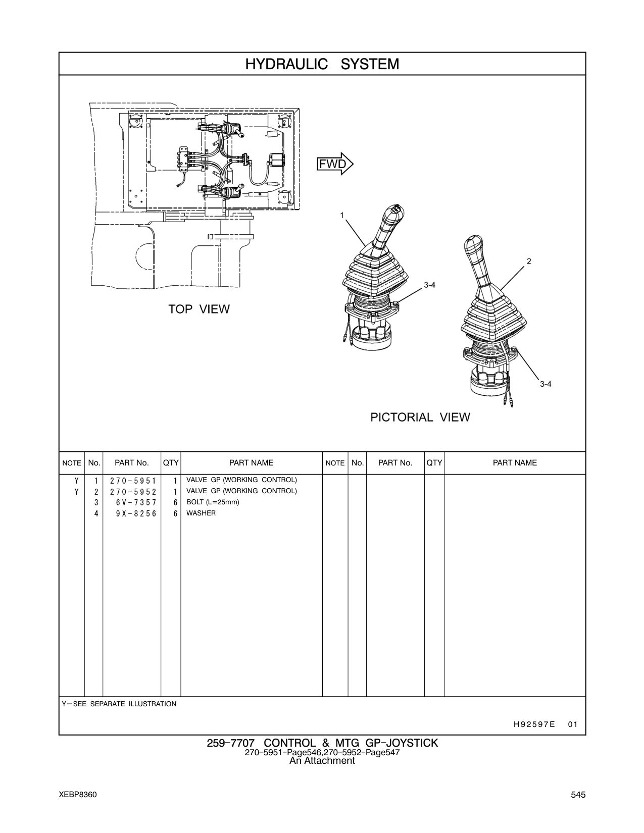 270-5952 VALVE GP (WORKING CONTROL) CAT parts manual diagram