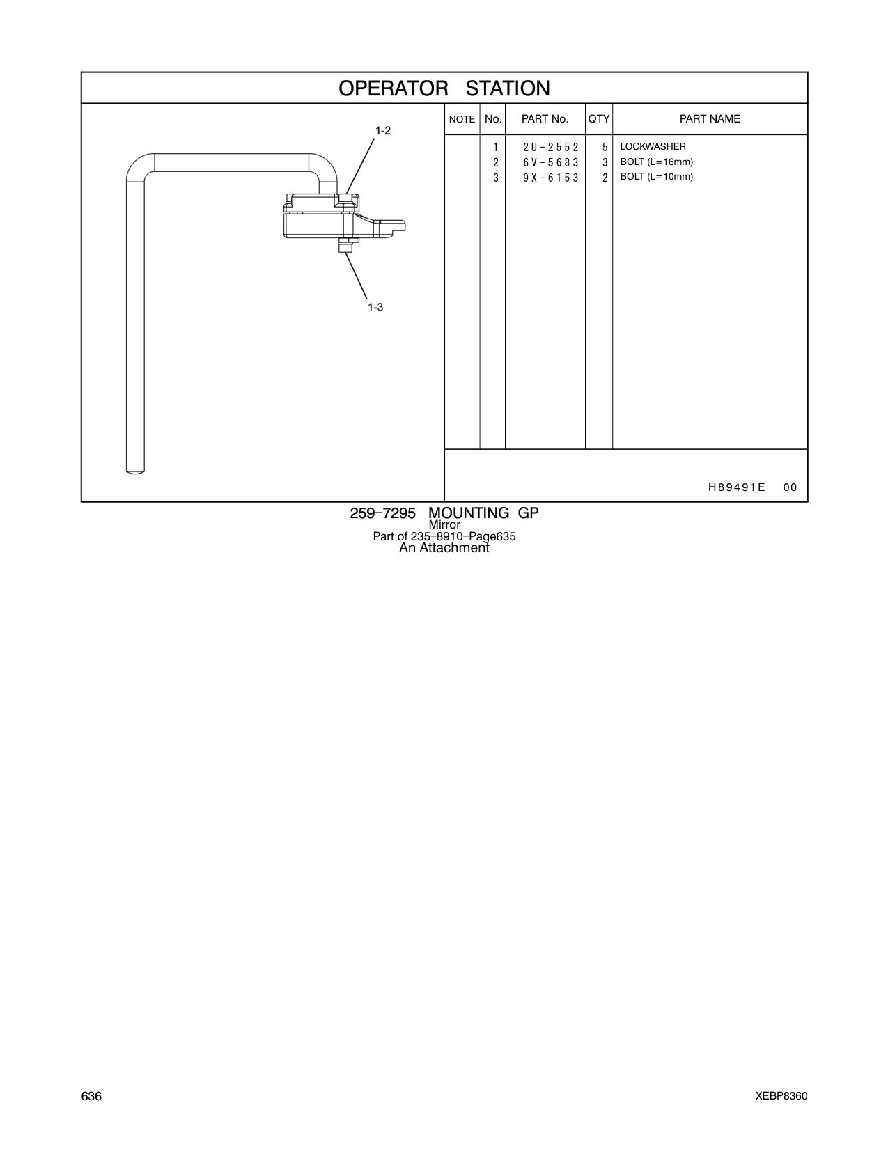 2U-2552 LOCKWASHER CAT parts manual diagram