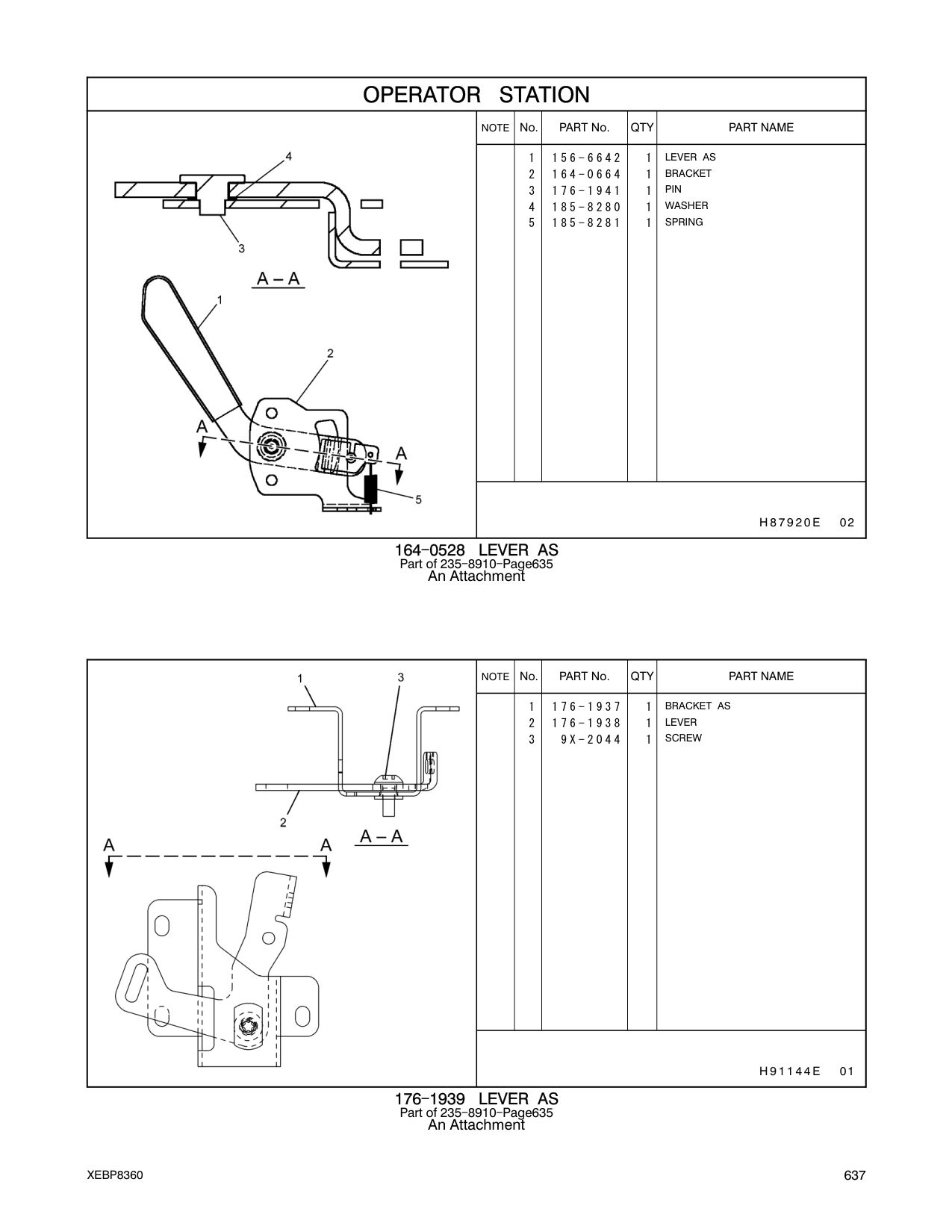 185-8281 SPRING CAT parts manual diagram