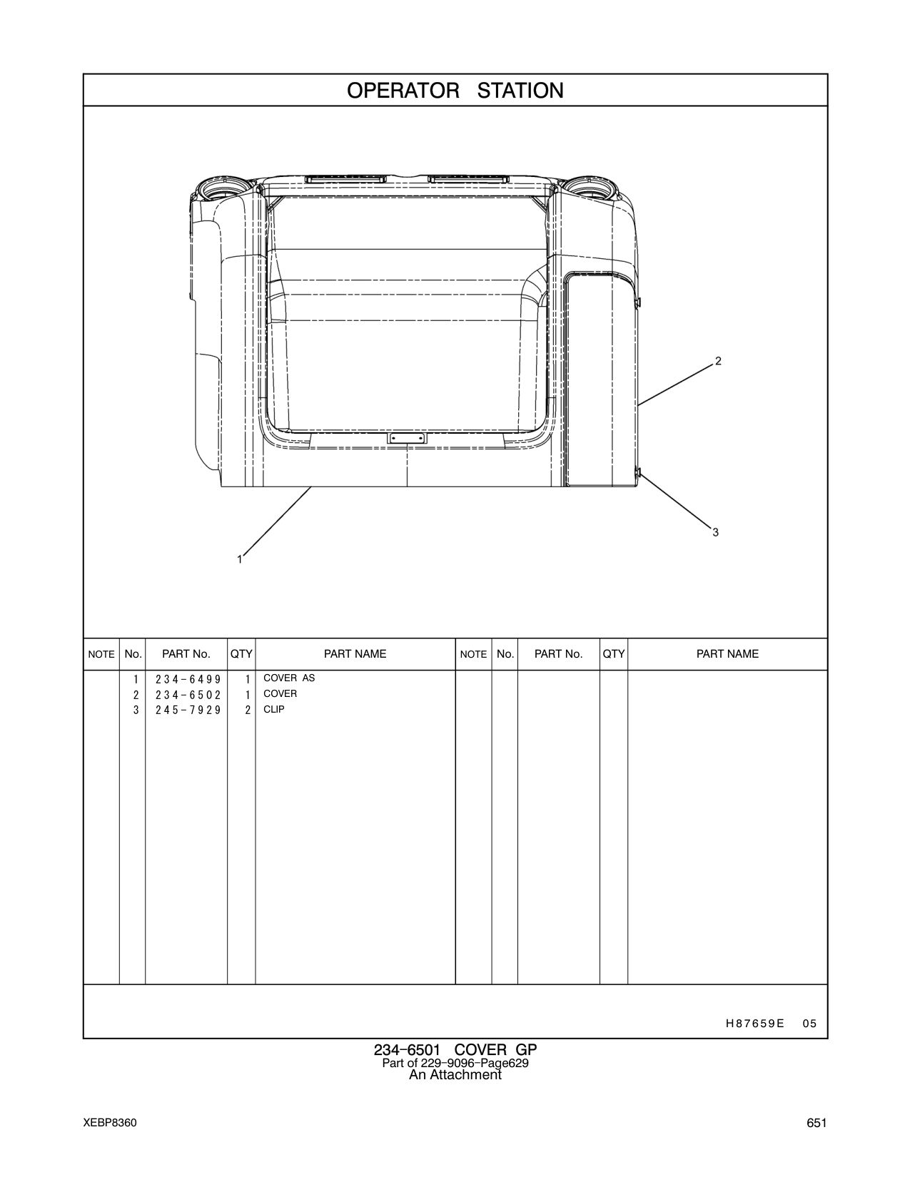 234-6499 COVER AS CAT parts manual diagram