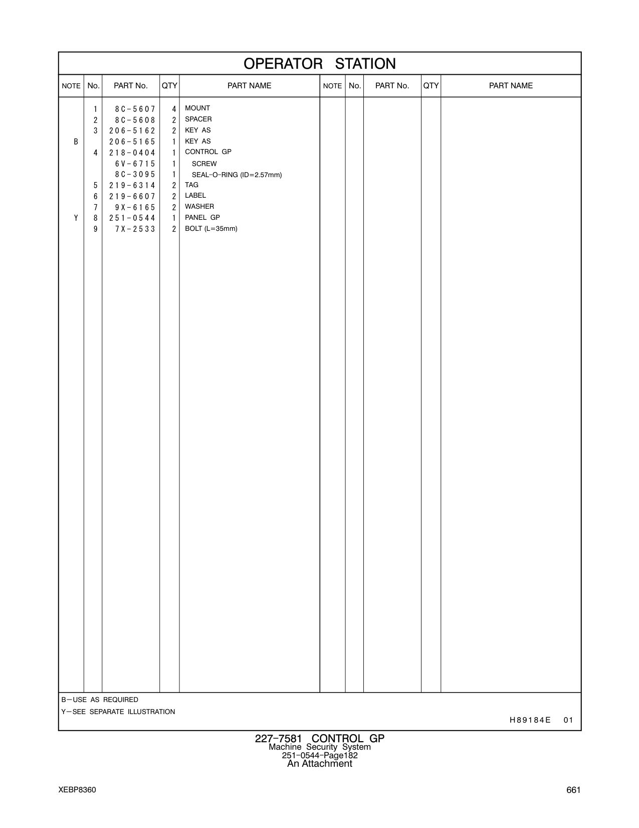 219-6607 LABEL CAT parts manual diagram