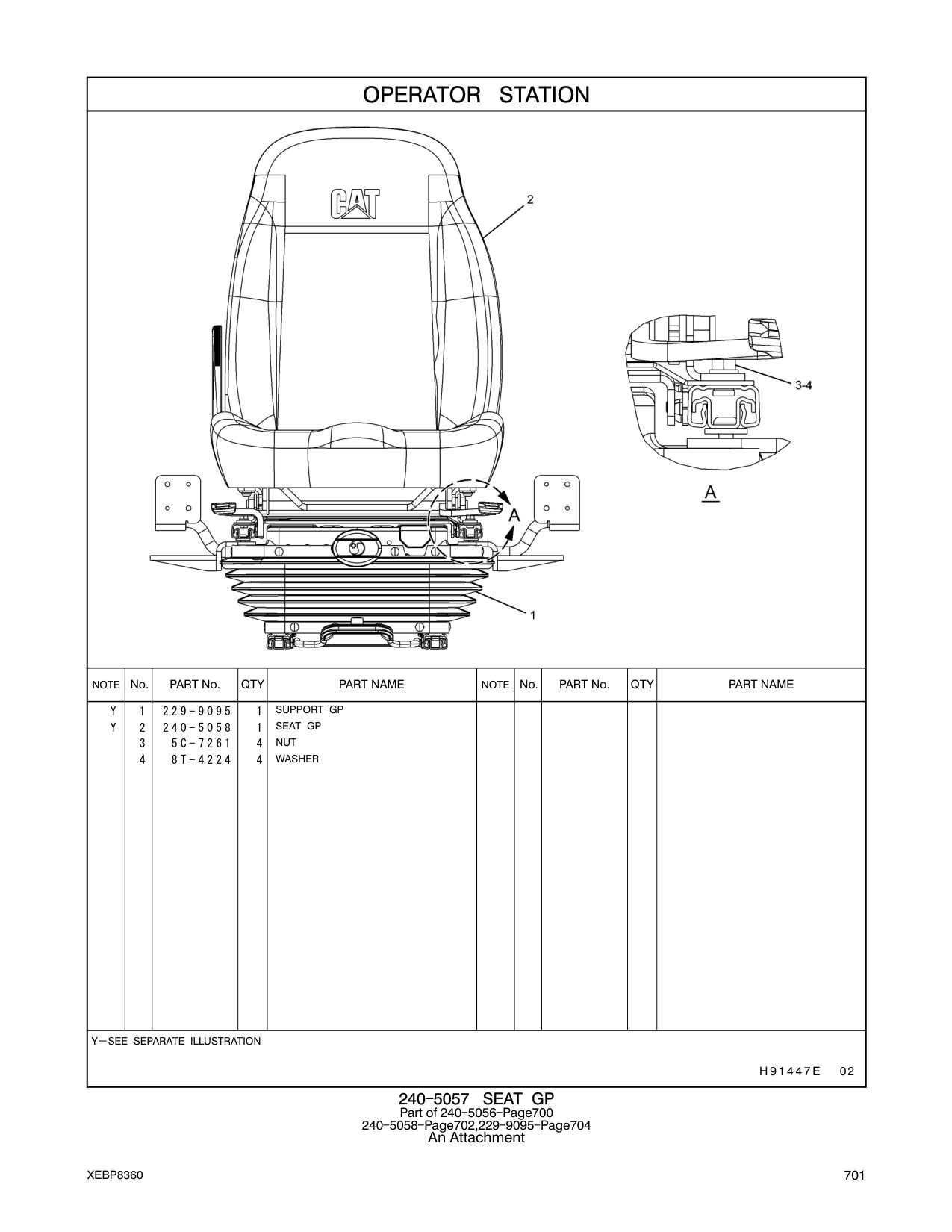 229-9095 SUPPORT GP CAT parts manual diagram