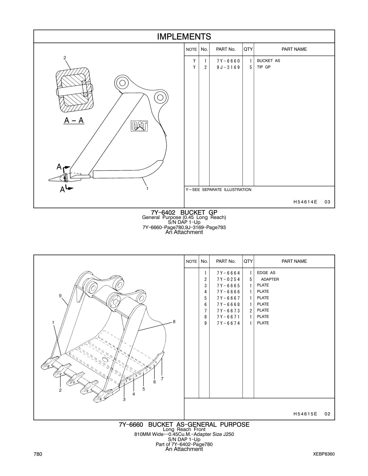 7Y-6667 PLATE CAT parts manual diagram