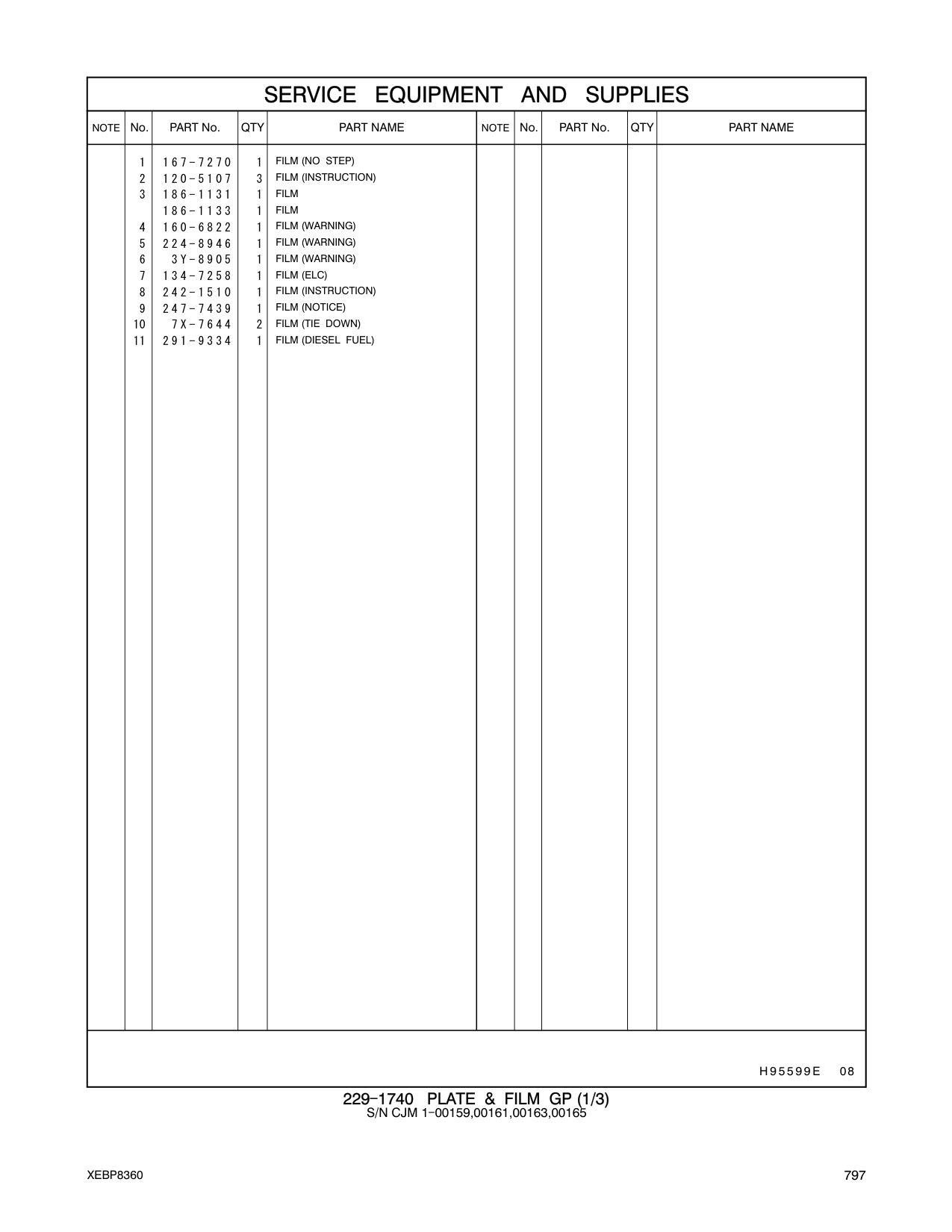 291-9334 FILM (DIESEL FUEL) CAT parts manual diagram