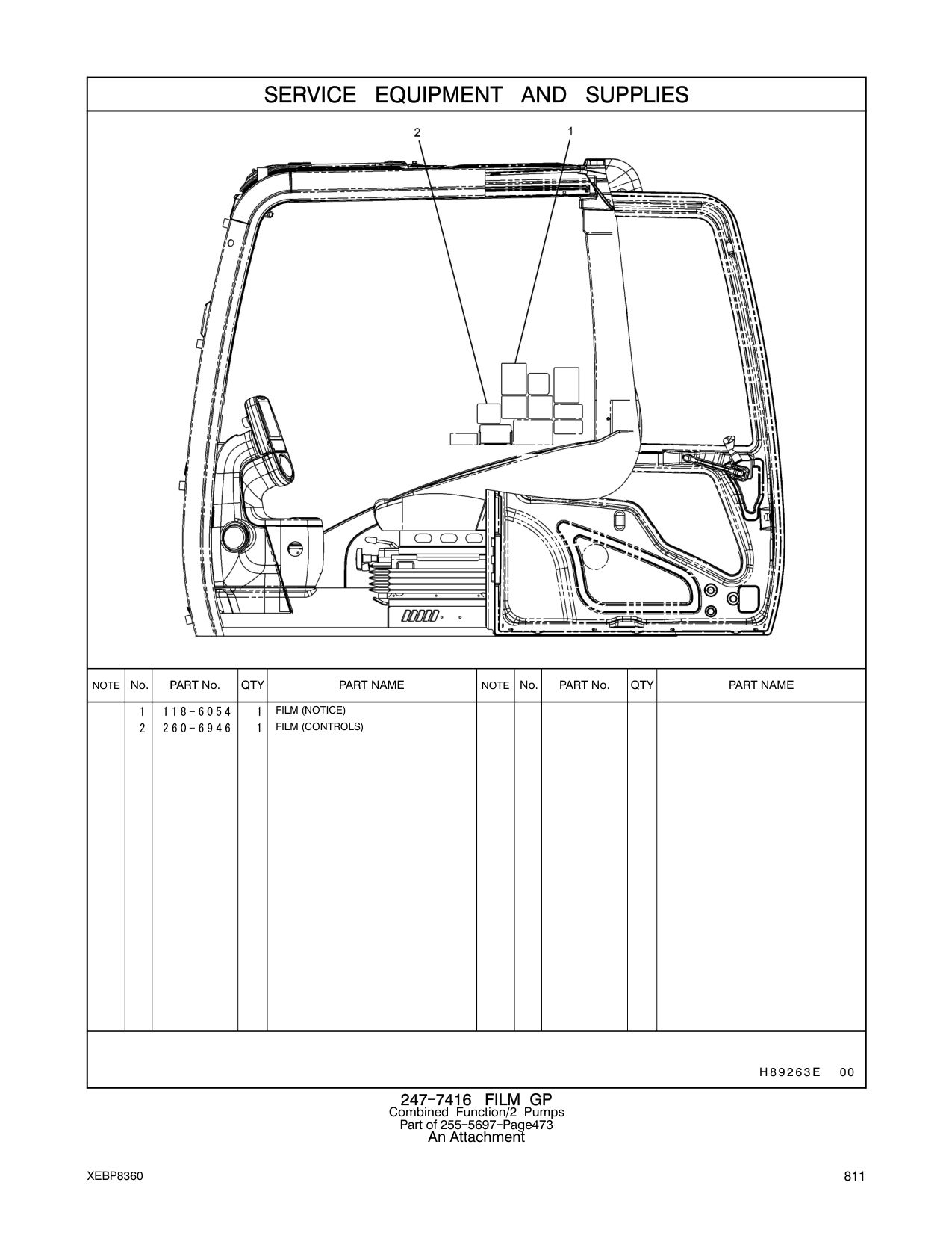 260-6946 FILM (CONTROLS) CAT parts manual diagram