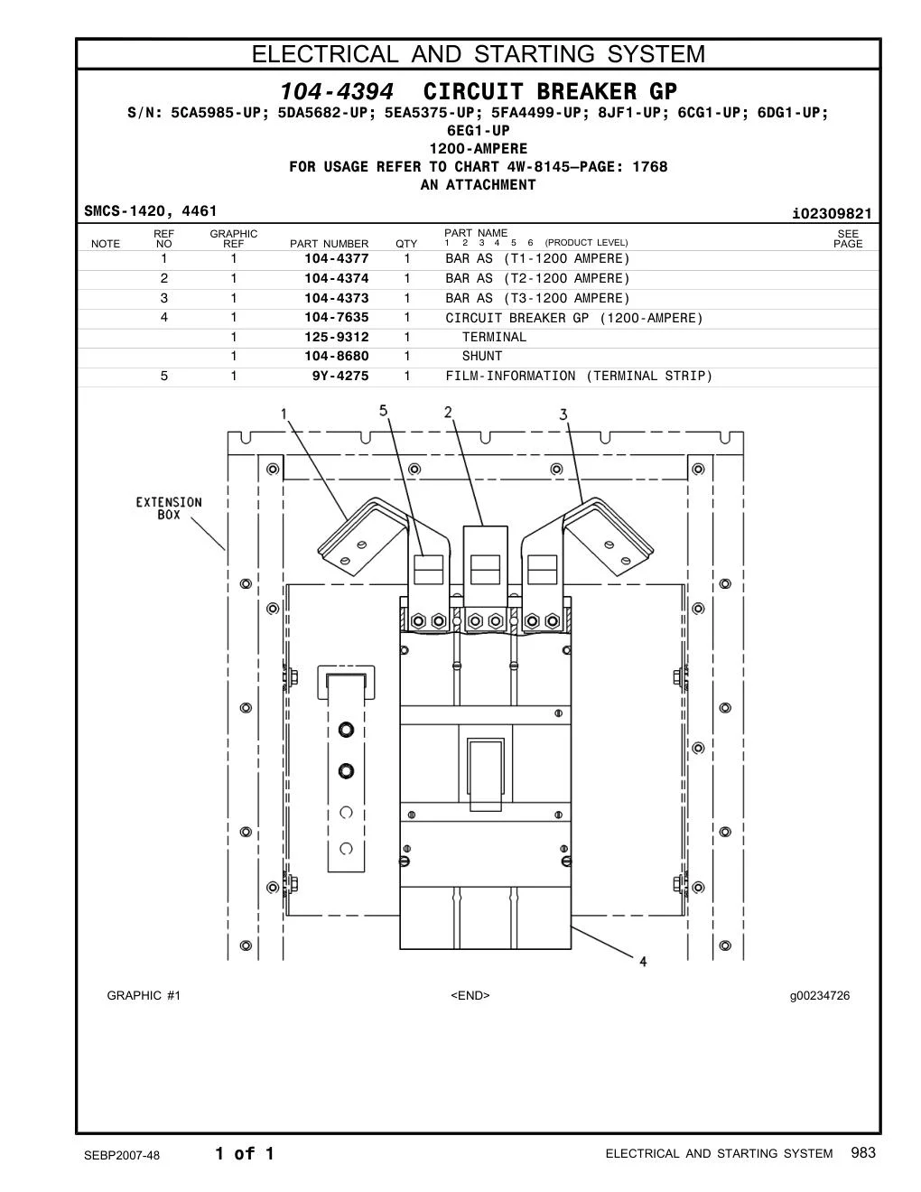 104-7635 - CIRCUIT BREAKER GP (1200-AMPERE)